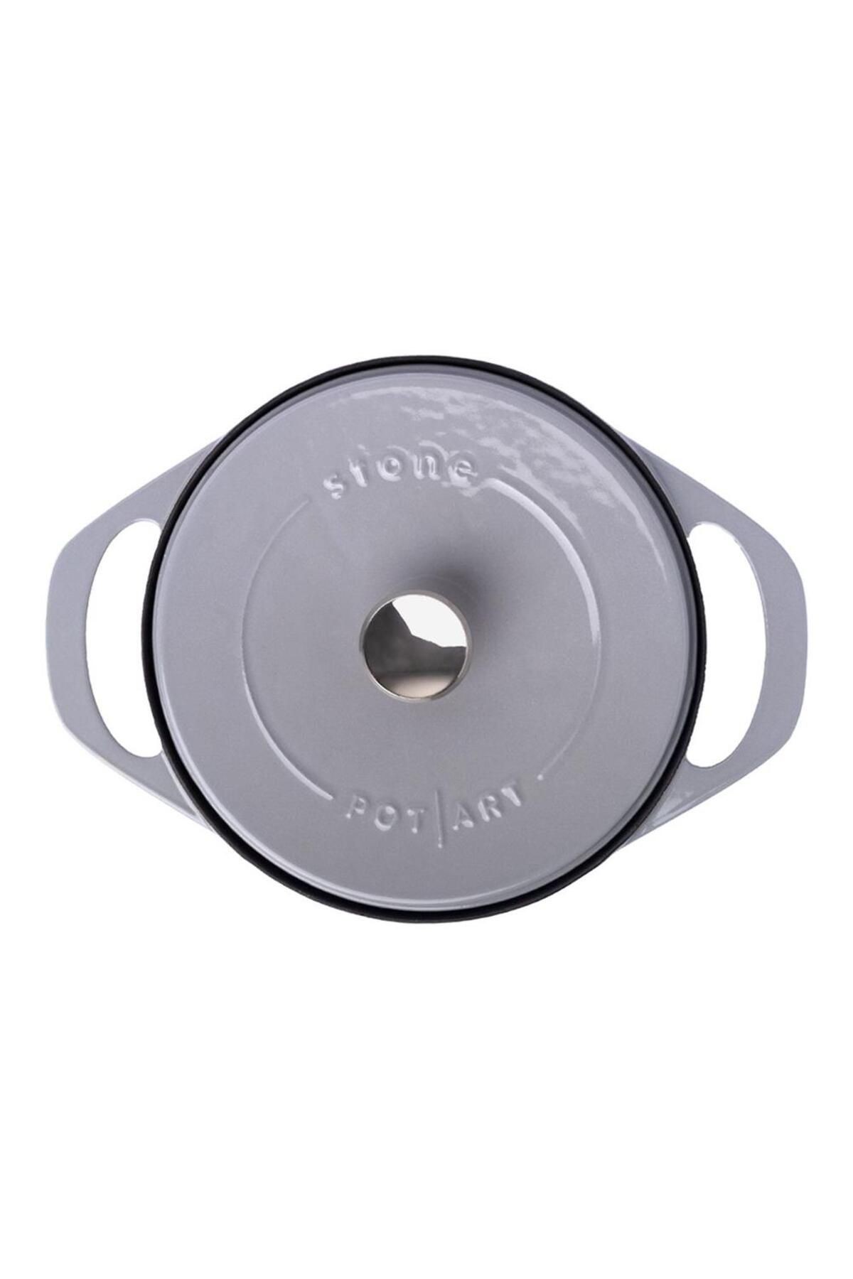 Potart Stone Gri Derin Döküm Tencere 28 Cm