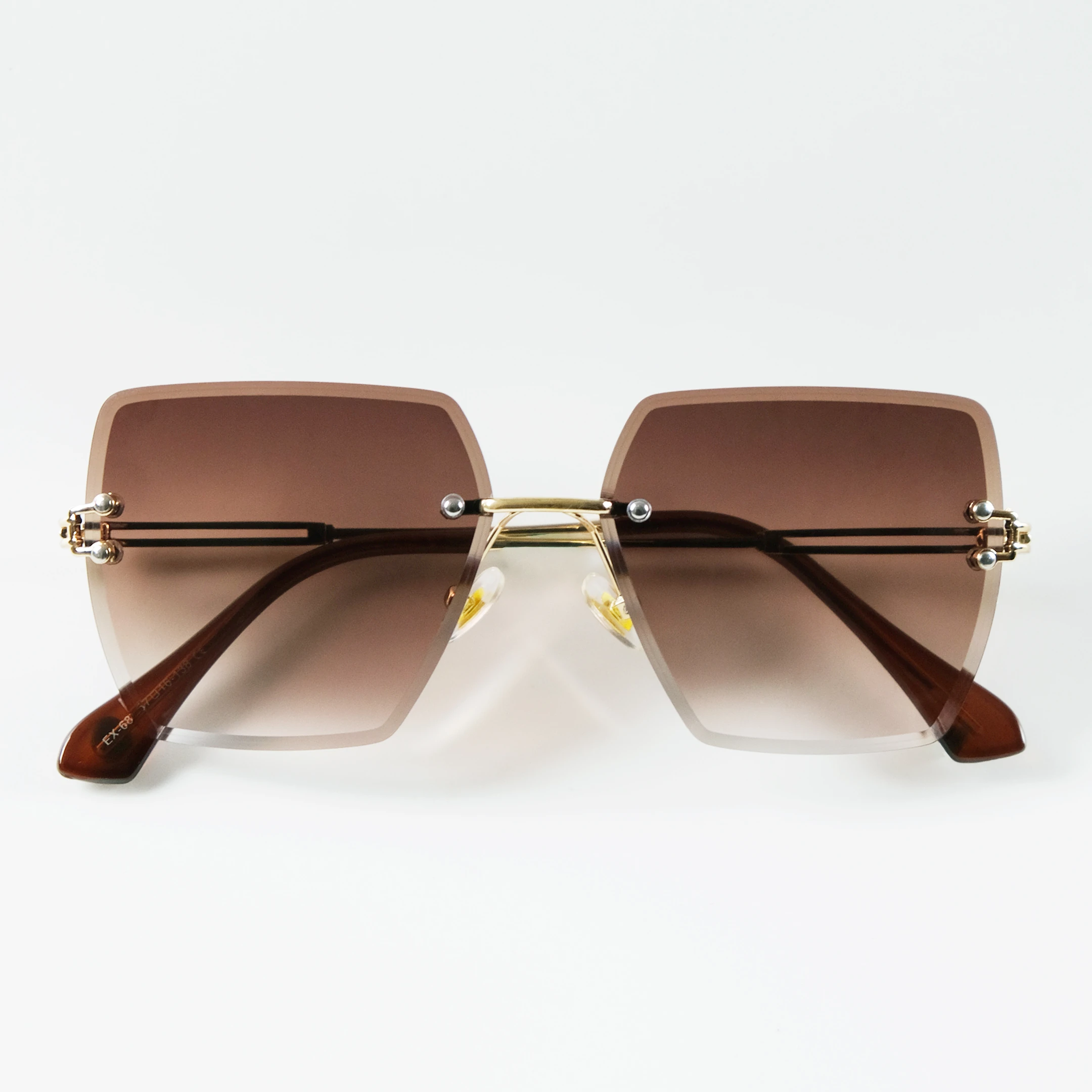 Kare Kristal Güneş Gözlüğü - Degrade Kahverengi