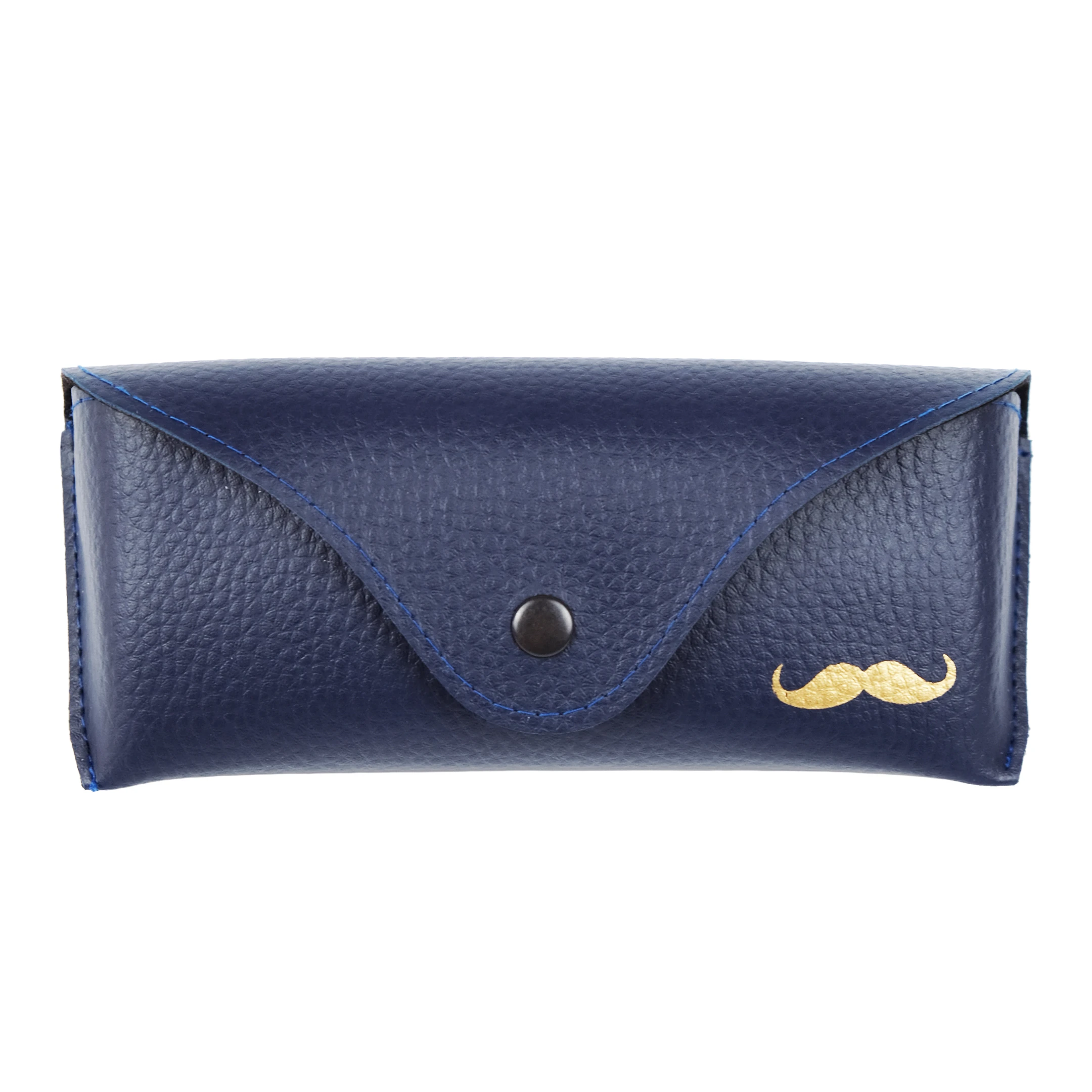 Klasik Lacivert Deri Gözlük Kabı - Orta Ebat