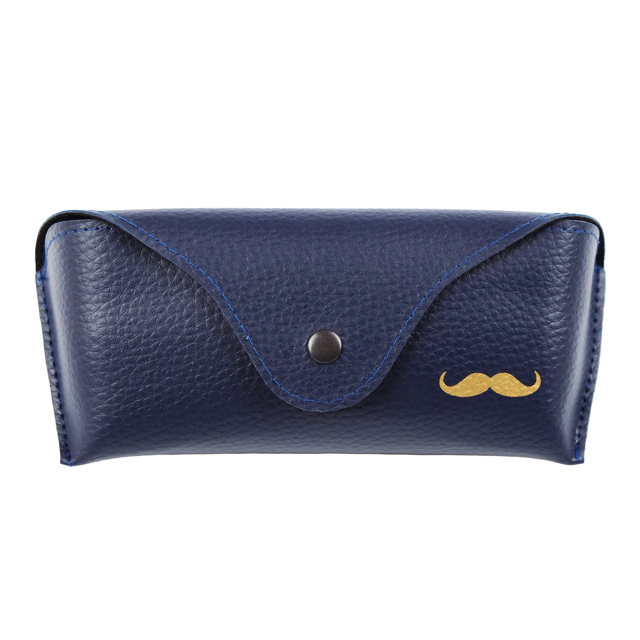 Klasik Lacivert Deri Gözlük Kabı - Büyük Ebat