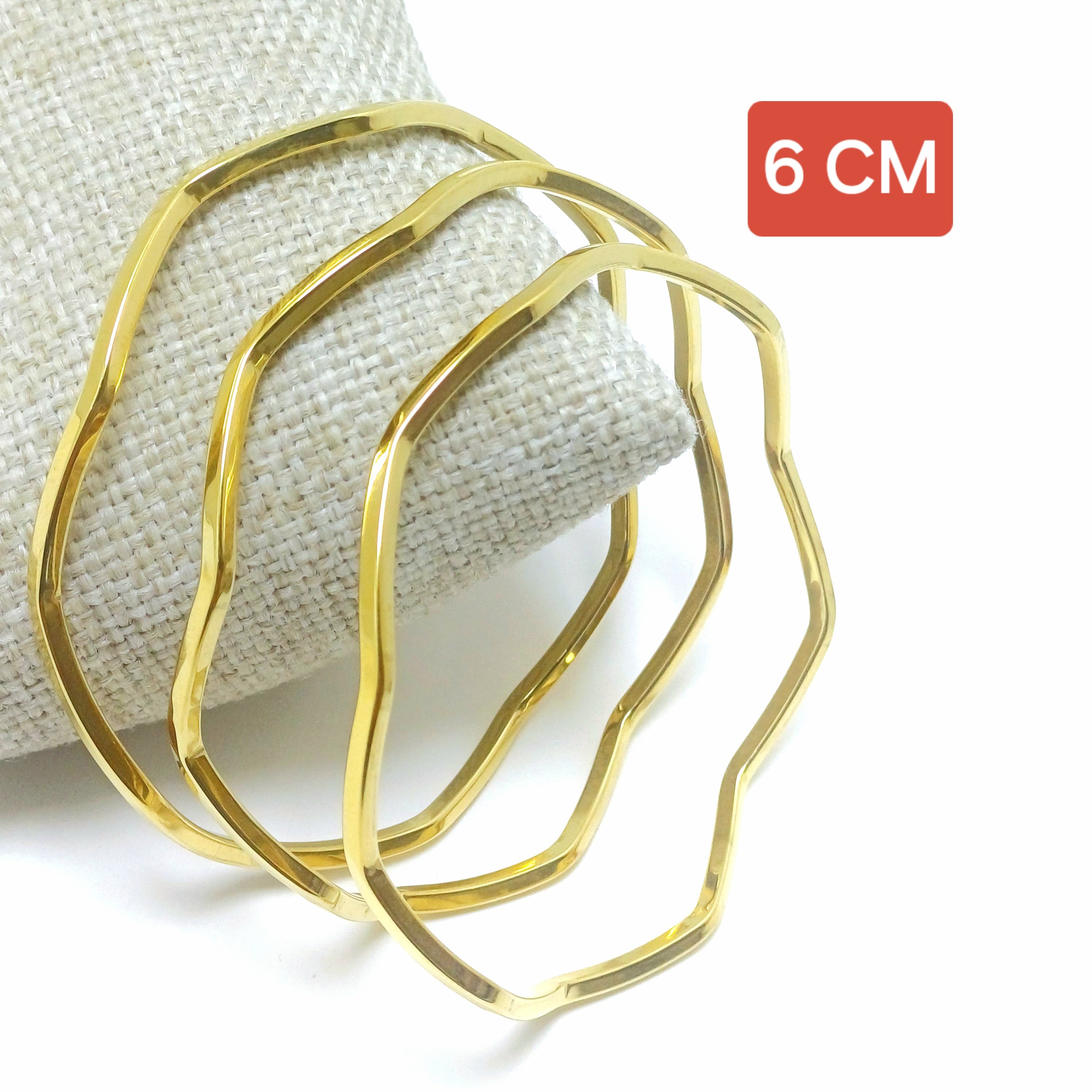 ÇLİK KELEPÇE BİLEZİK ÜÇLÜ ZİGZAG MODEL 6 CM KÜÇÜK BOY