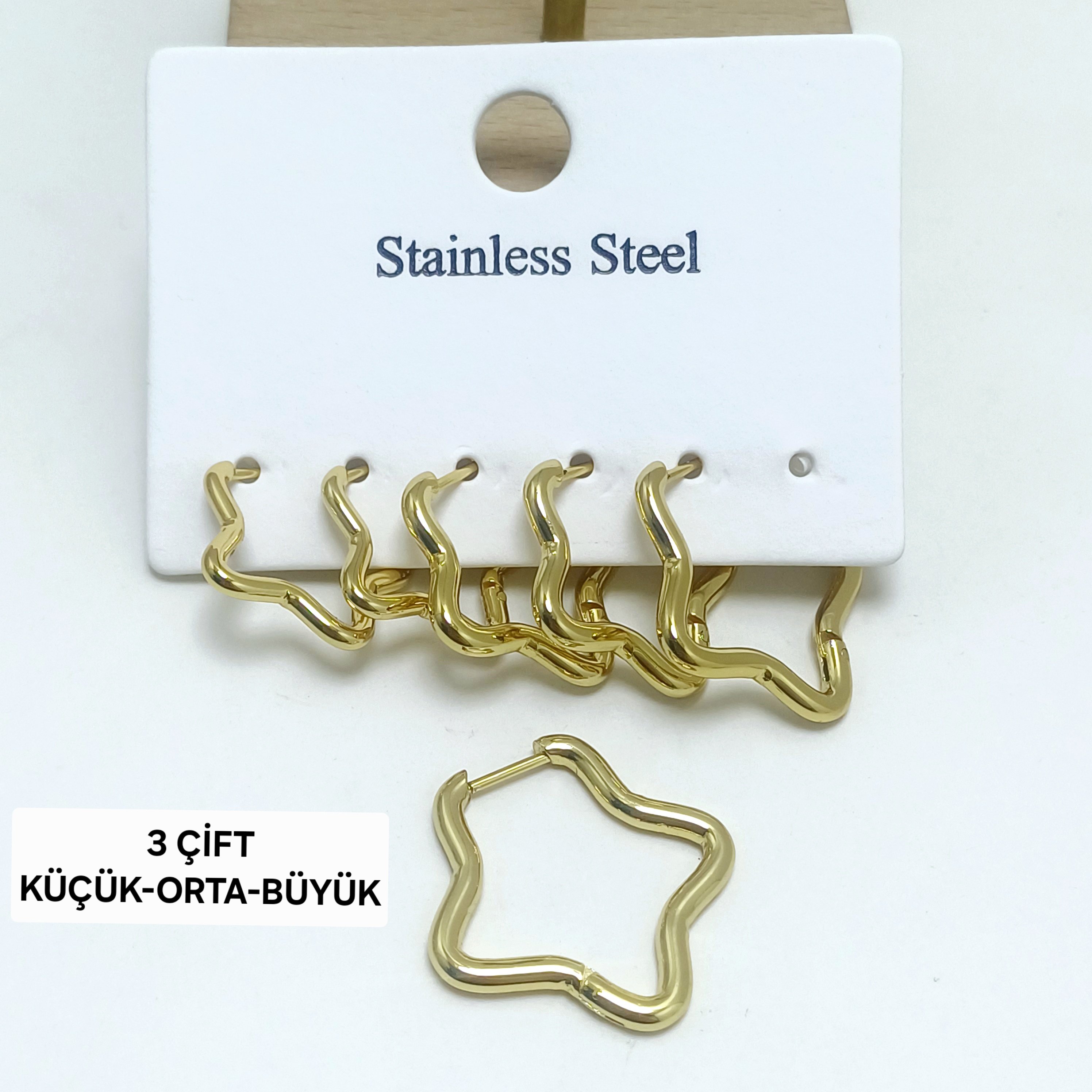 ÇELİK KÜPE 6 LI SET(3 ÇİFT-3 BOY)