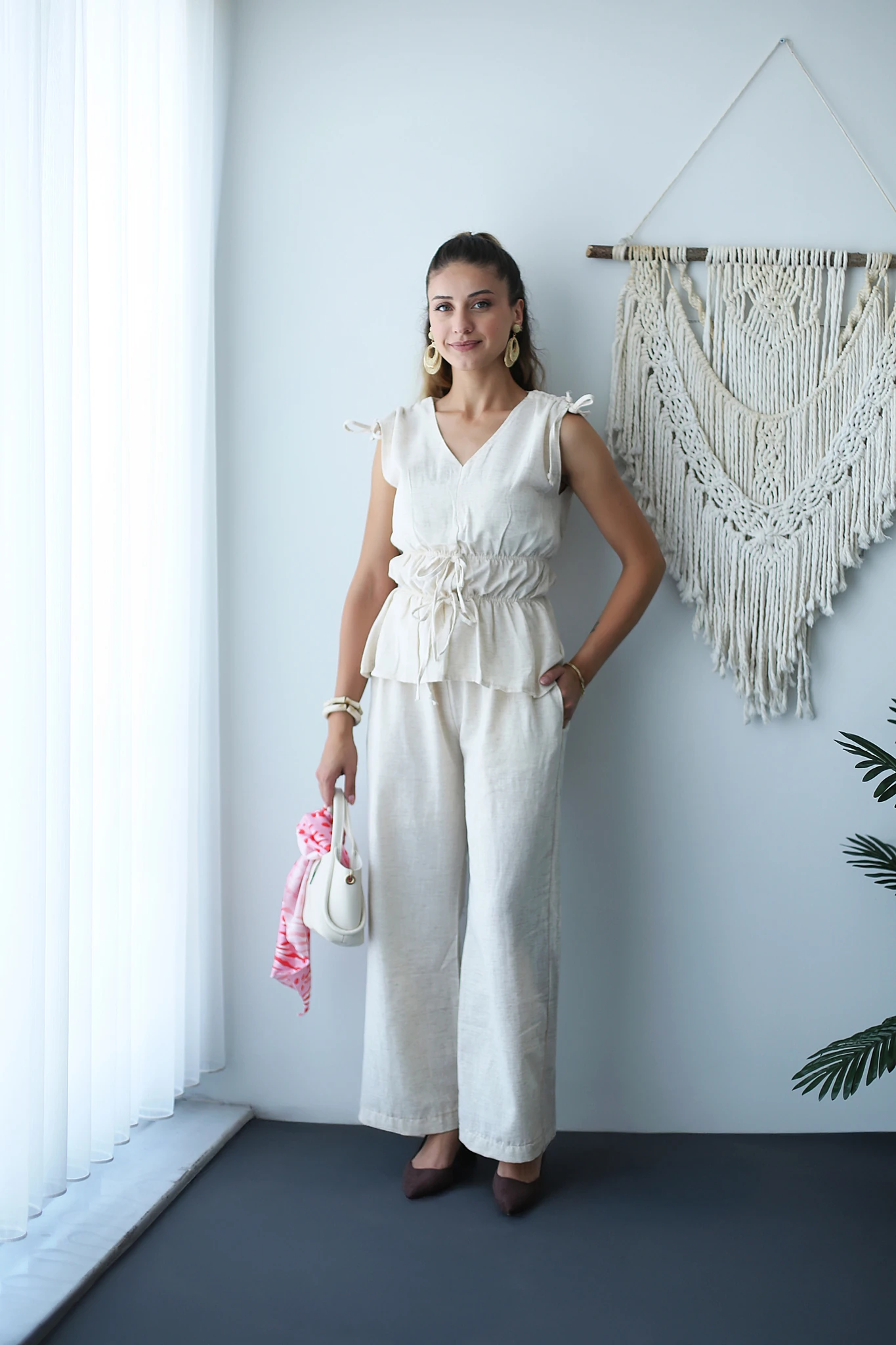 Bluz-Pantolon keten Takım 