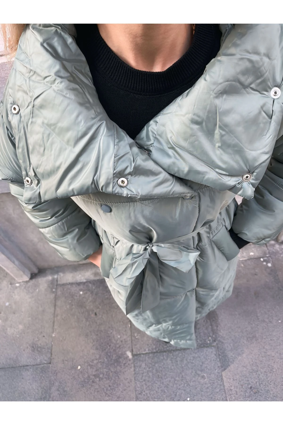 Mint Yeşili Şişmo Mont