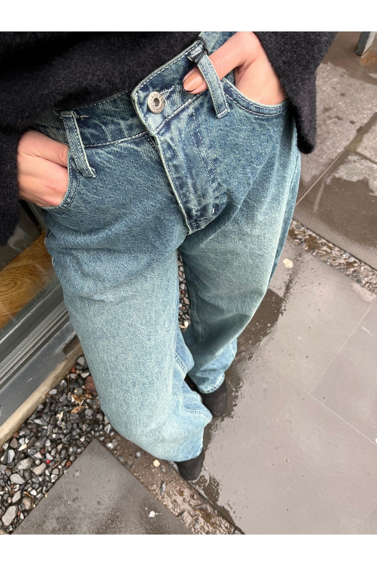 Baggy Yeşil Jean Pantolon