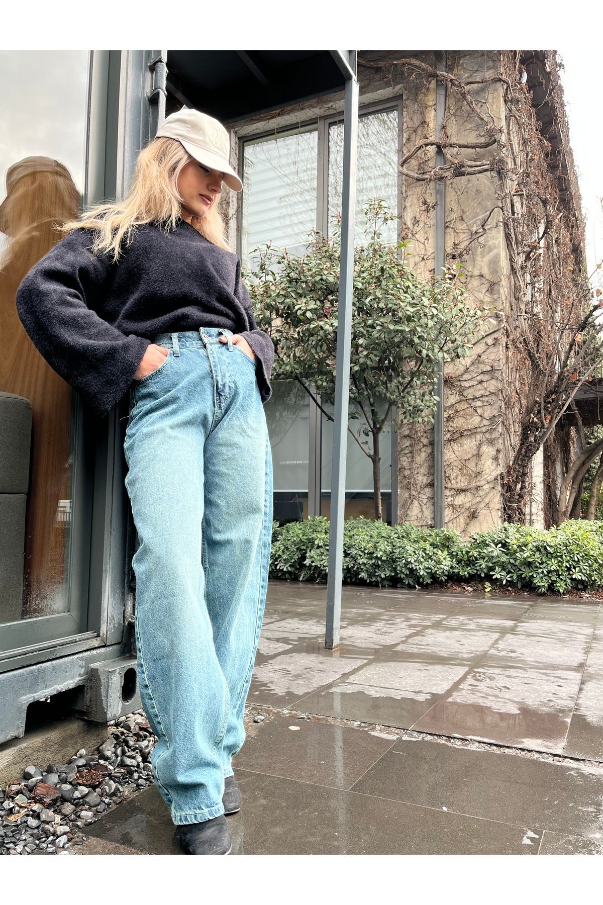 Baggy Yeşil Jean Pantolon