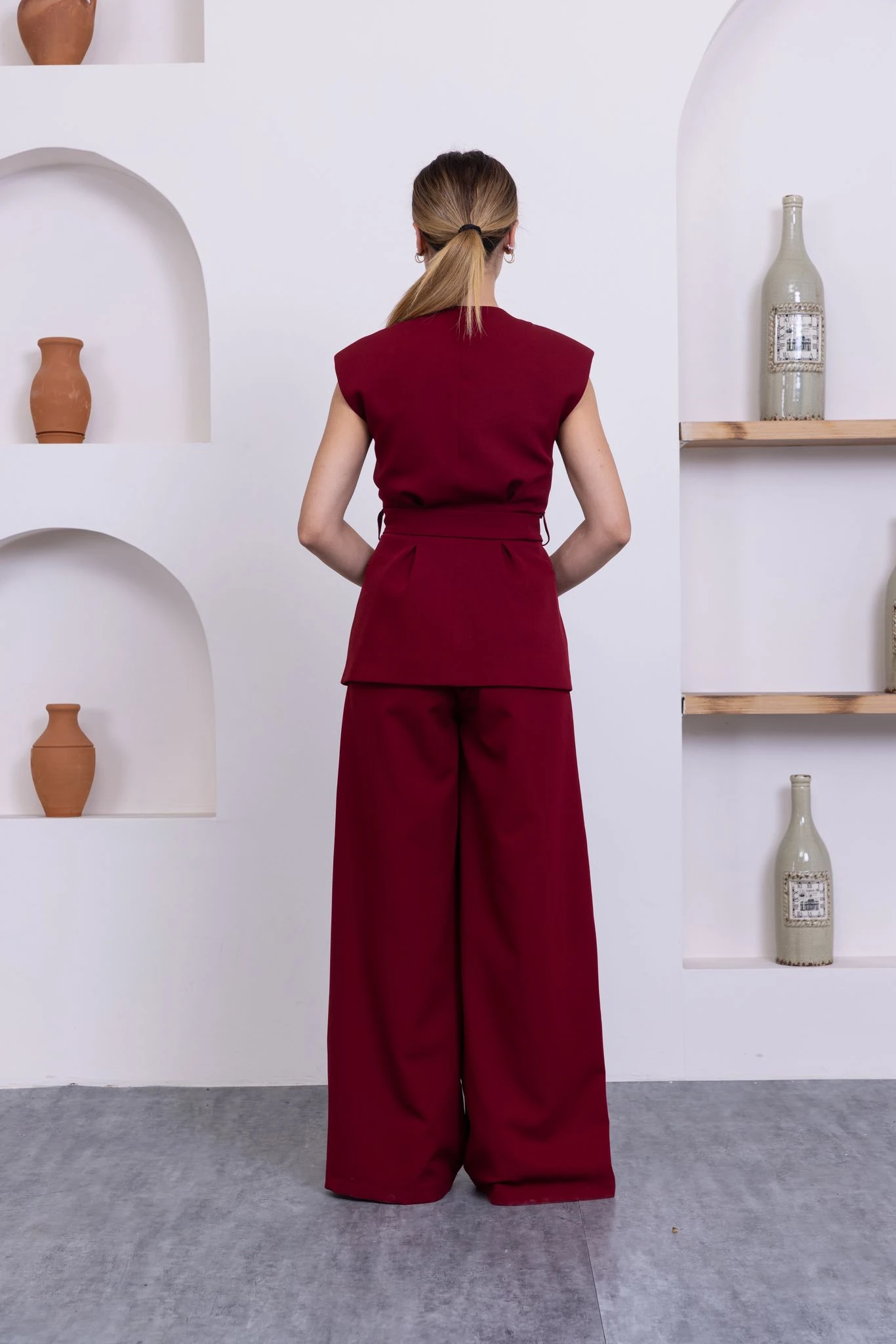 Yelek-pantolon siyah ikili takım 