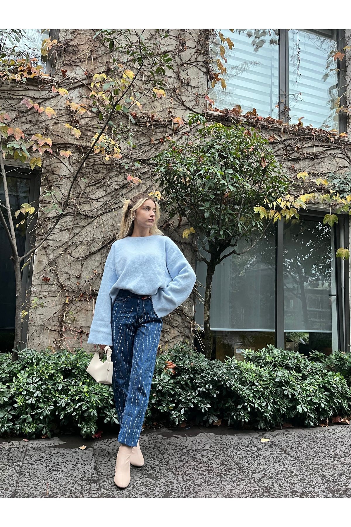 Taşlı mom jean
