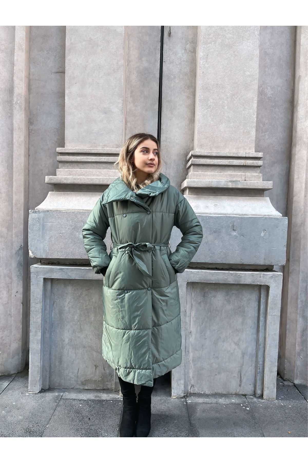Mint Yeşili Şişmo Mont