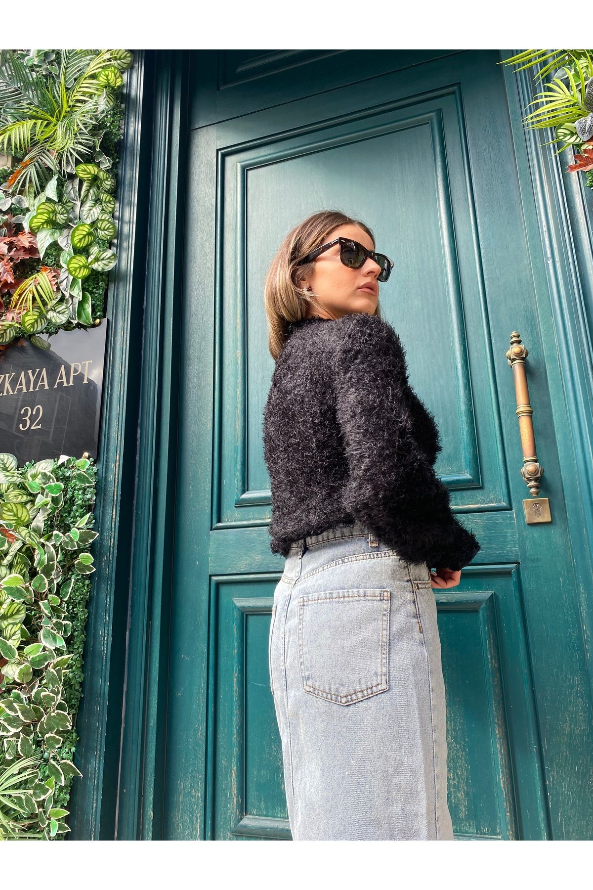 Denim Kot Etek Yırtmaçlı