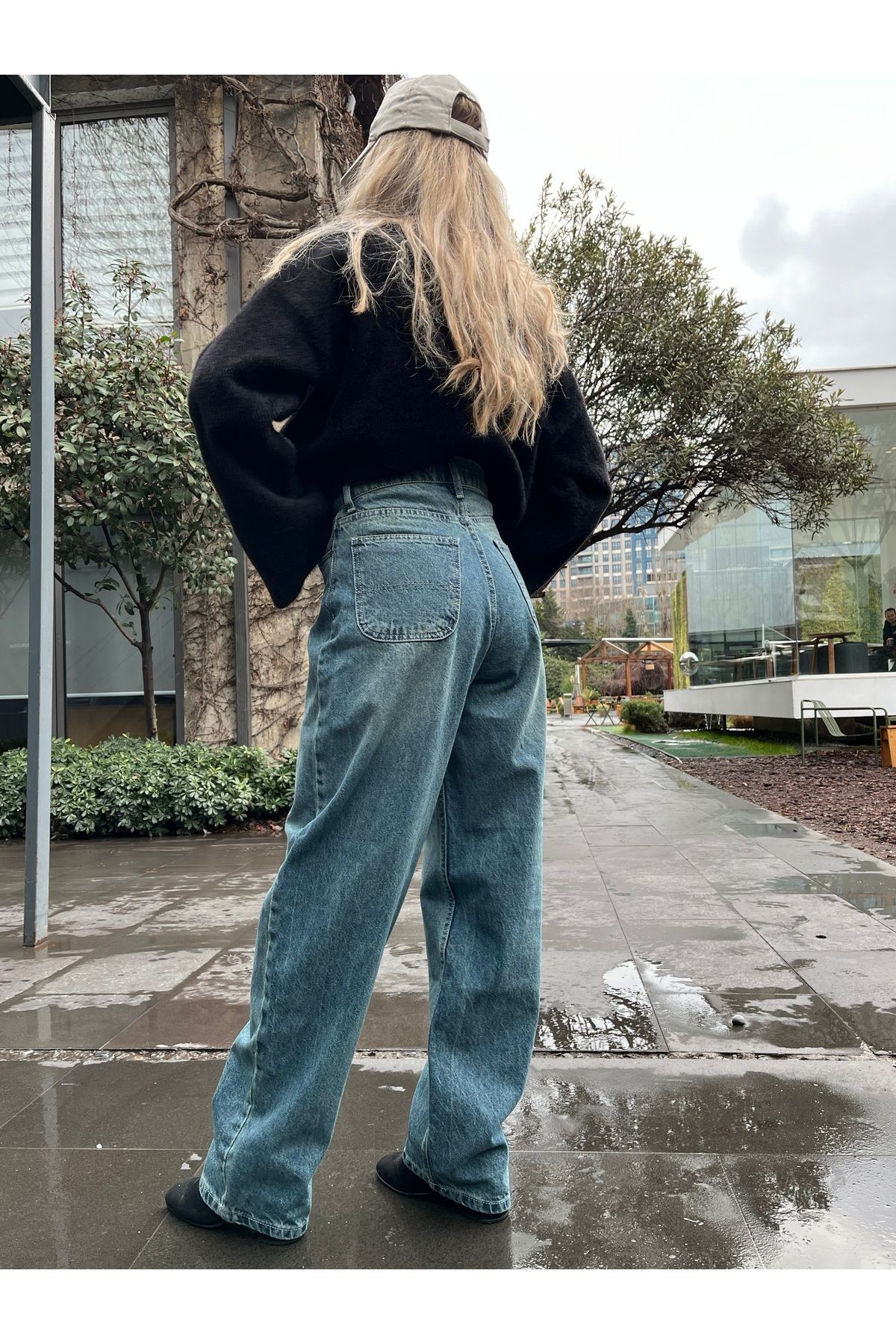 Baggy Yeşil Jean Pantolon