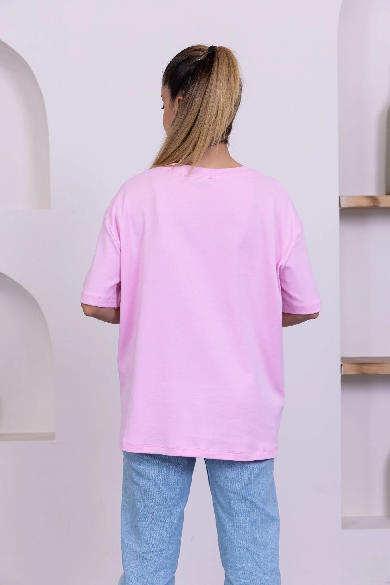 basic oversizepembe tshirt 