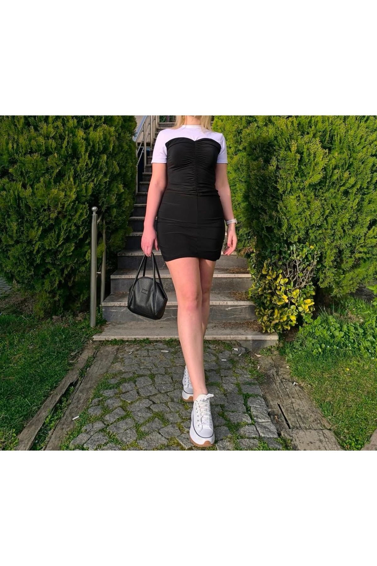 Straplez Görünümlü Mini Elbise