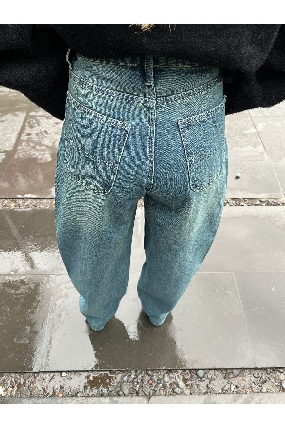 Baggy Yeşil Jean Pantolon