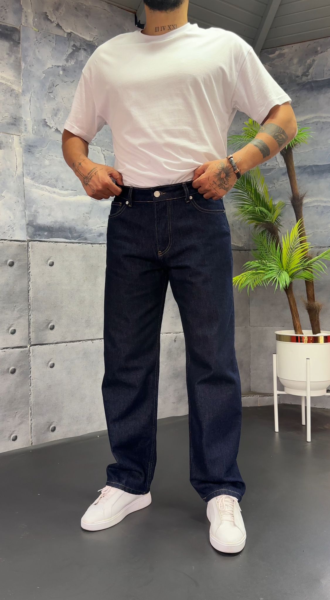Ektra Baggy Kot Pantolon - Lacivert