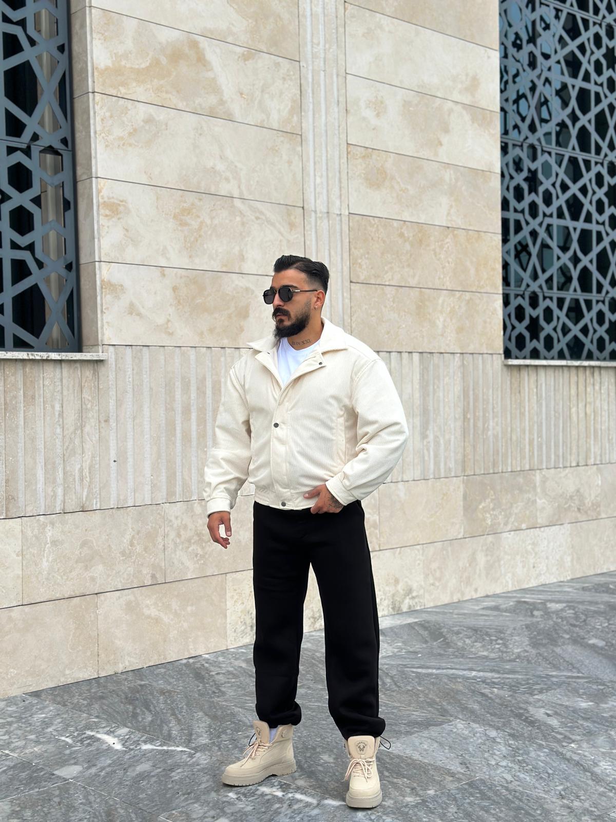 Oversize Kadife Mont - Krem