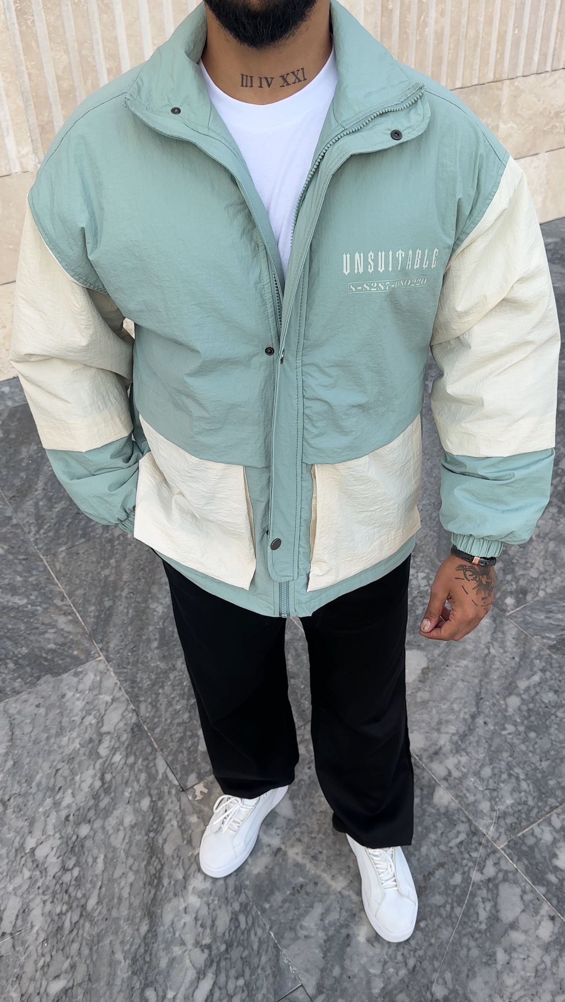 Parçalı Oversize Şişme Mont