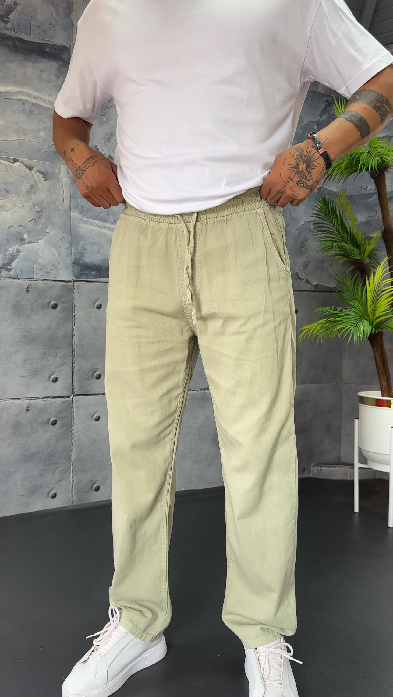 Gabardin Kumaş Baggy Pantolon