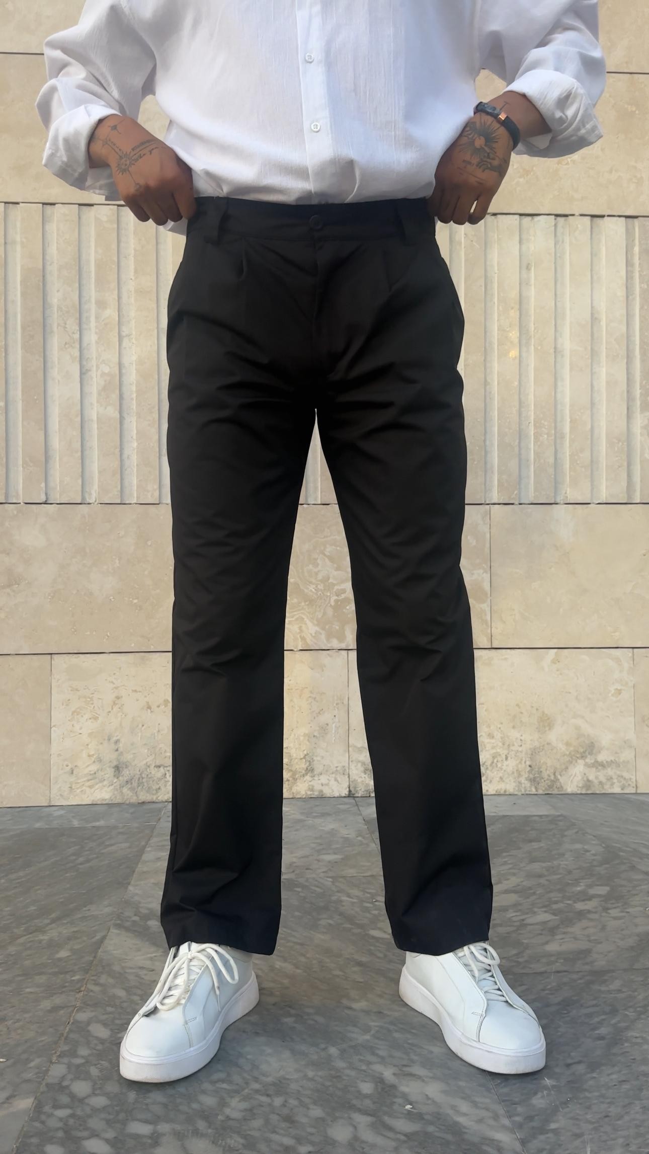 Tek Pile Detaylı Gabardin Baggy Pantolon