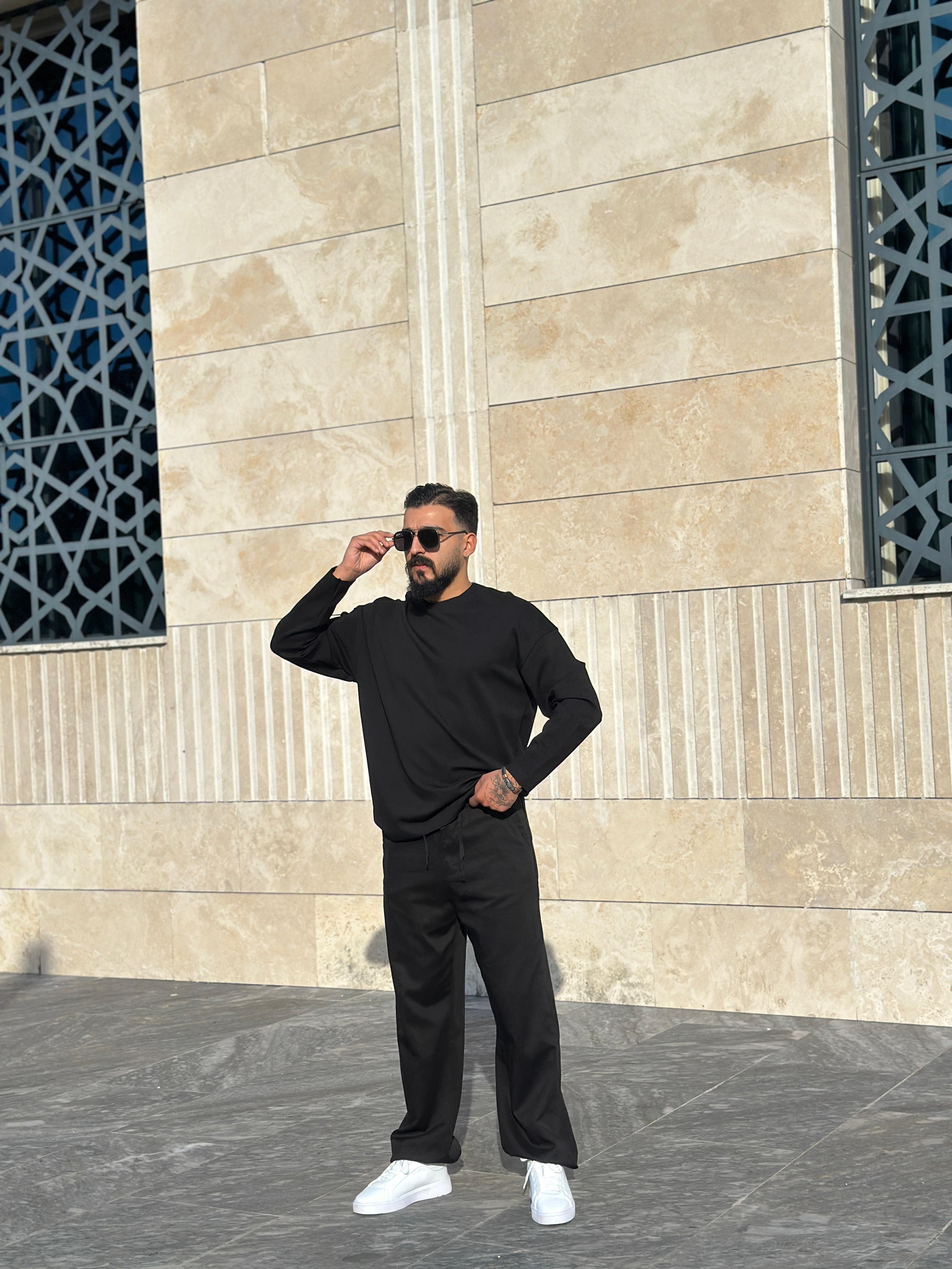 Oysho Kumaş Oversize Sweatshirt - Siyah