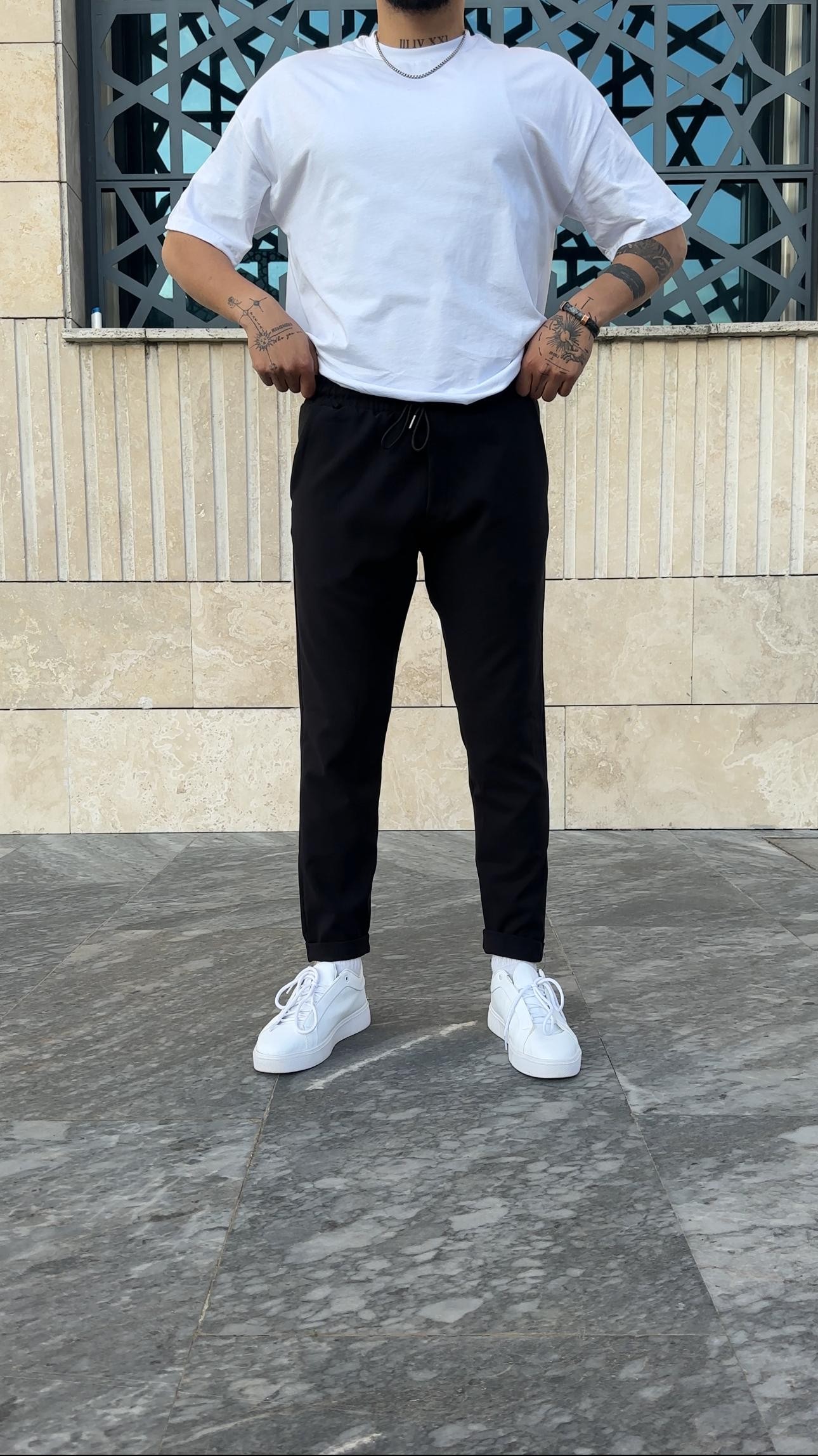 Hürrem Kumaş Jogger Pantolon - Siyah
