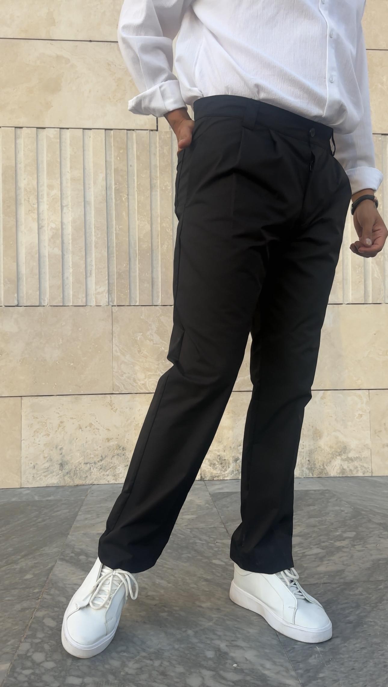 Tek Pile Detaylı Gabardin Baggy Pantolon