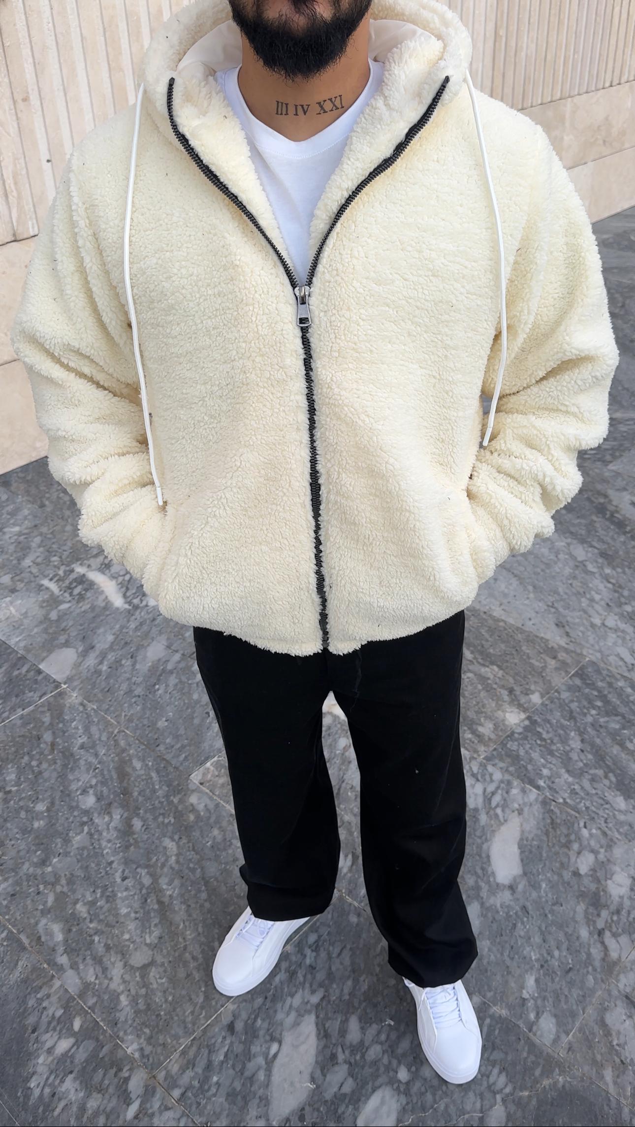 Oversize Astarlı Peluş Ceket & Mont