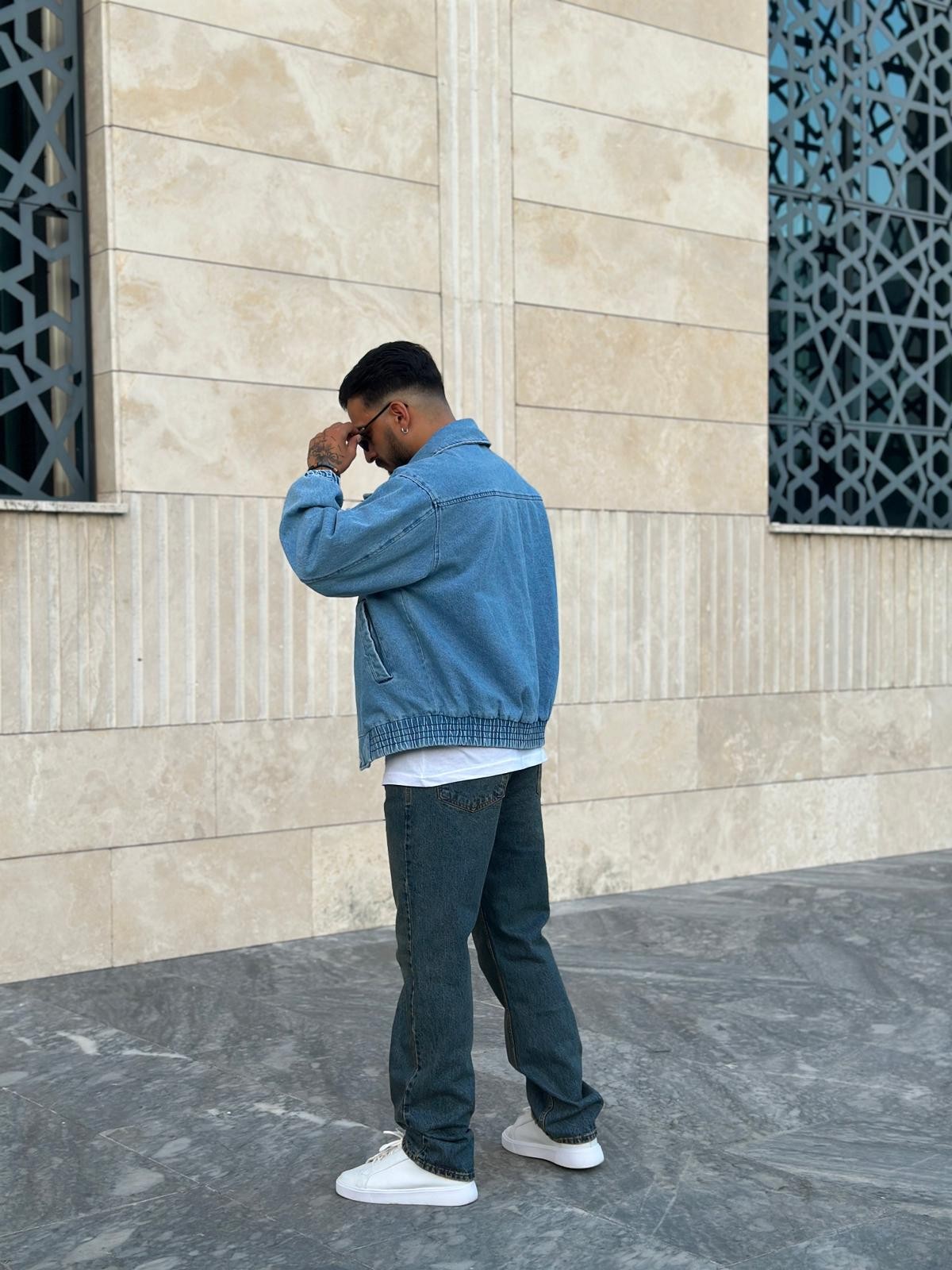 Yıkamalı Oversize Kot Ceket