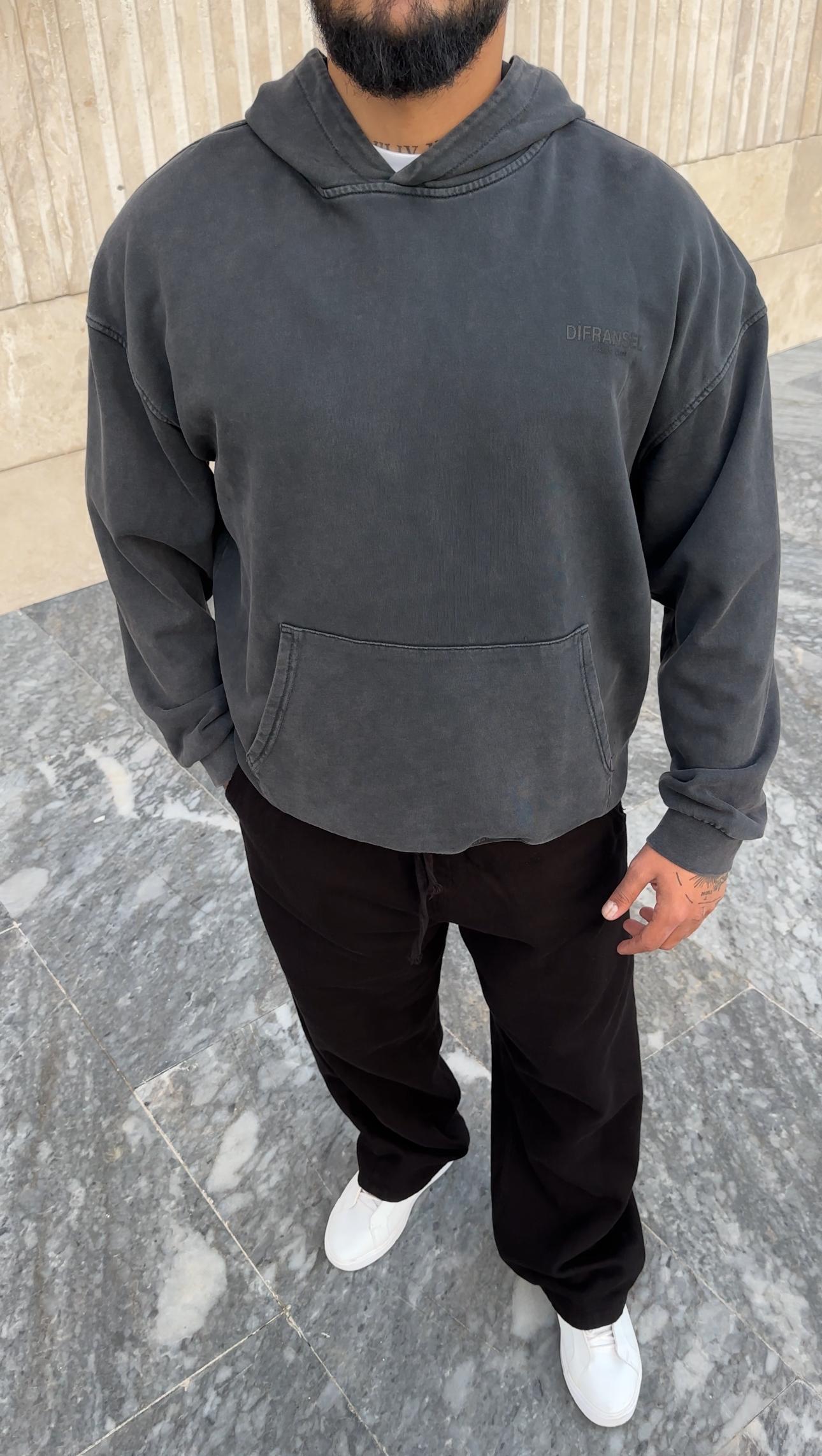 Yıkamalı Oversize Sweatshirt