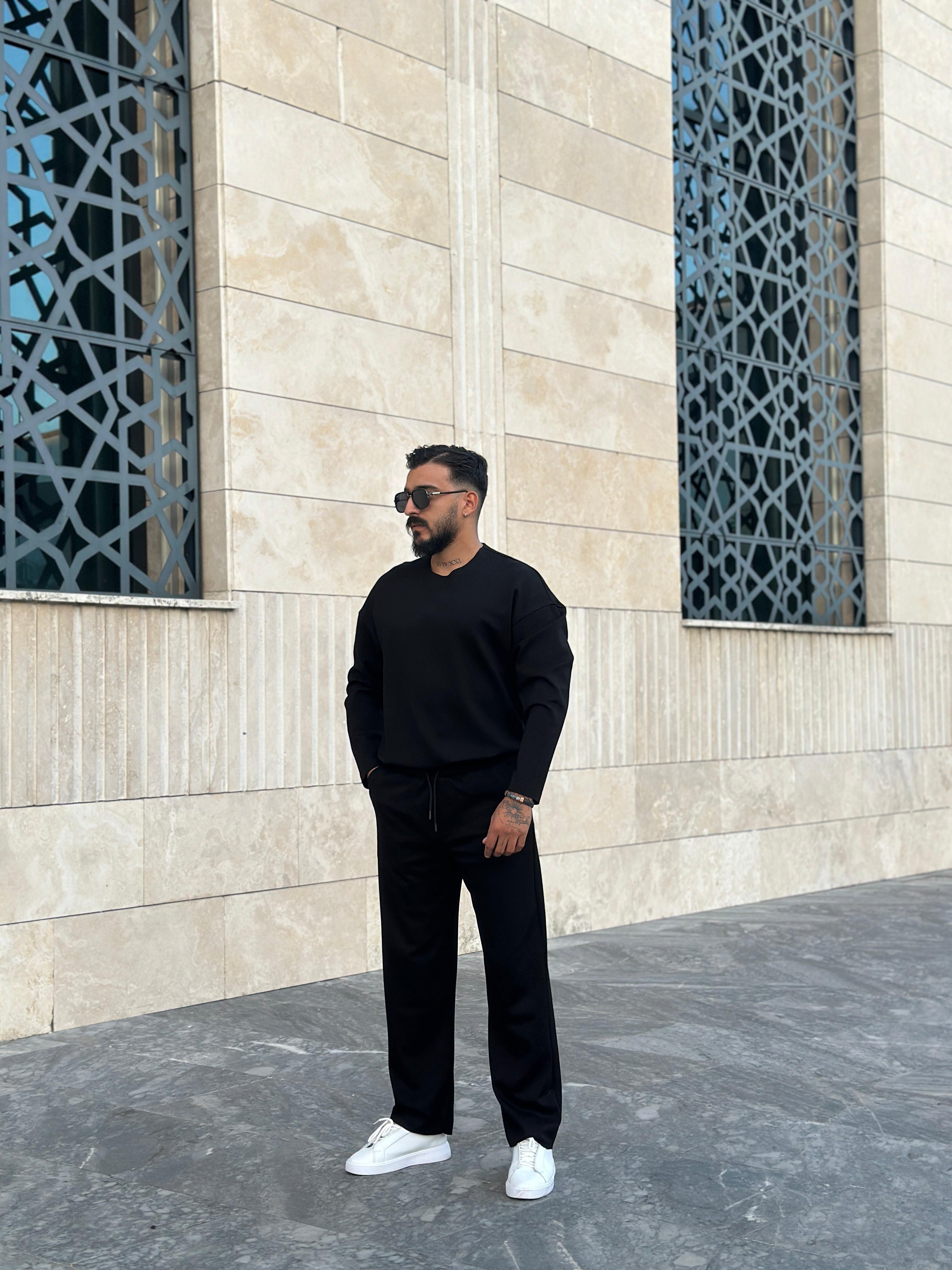 Oysho Kumaş Oversize Takım - Siyah