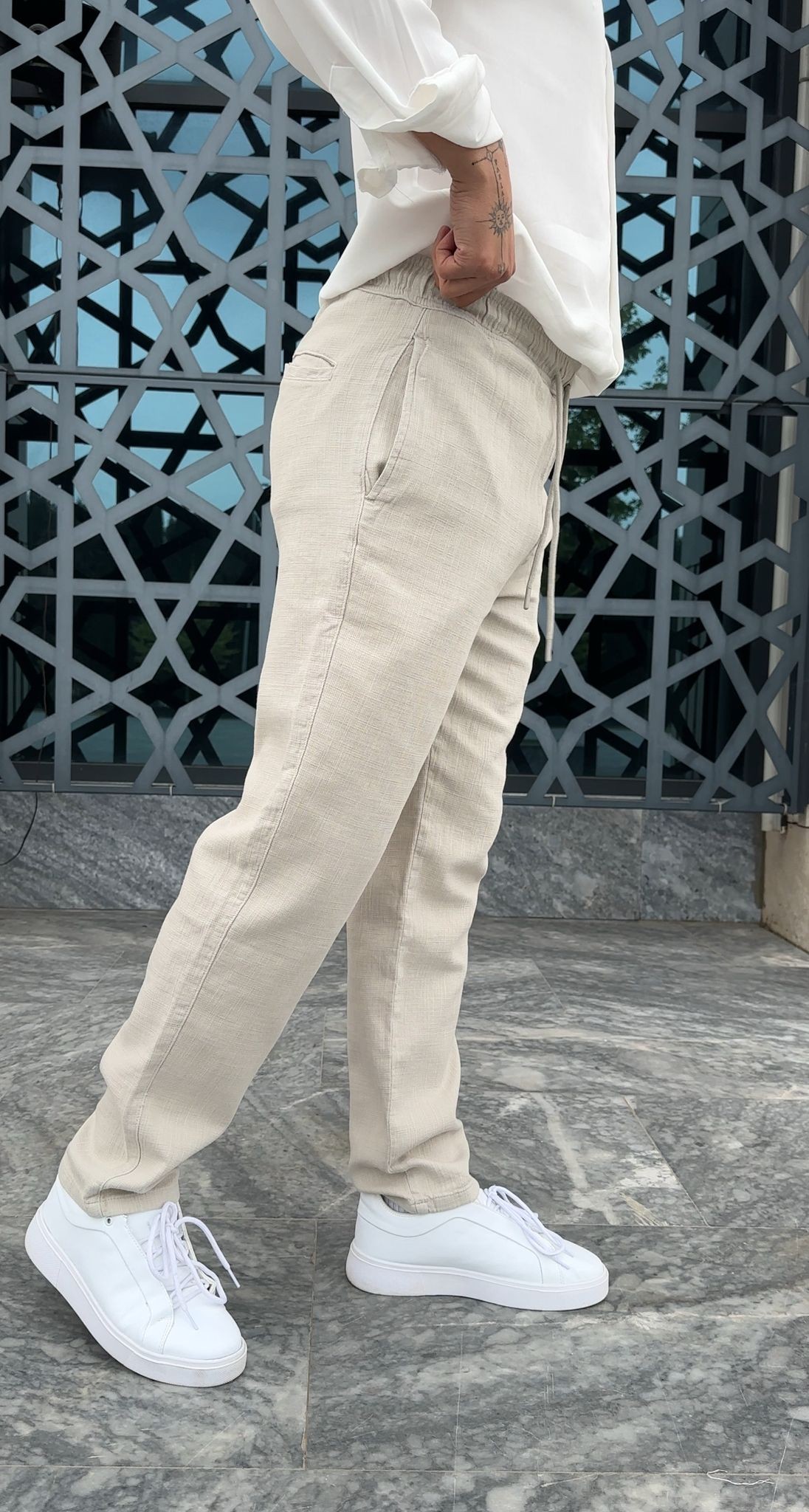 Regular kalıp %100 Keten Pantolon