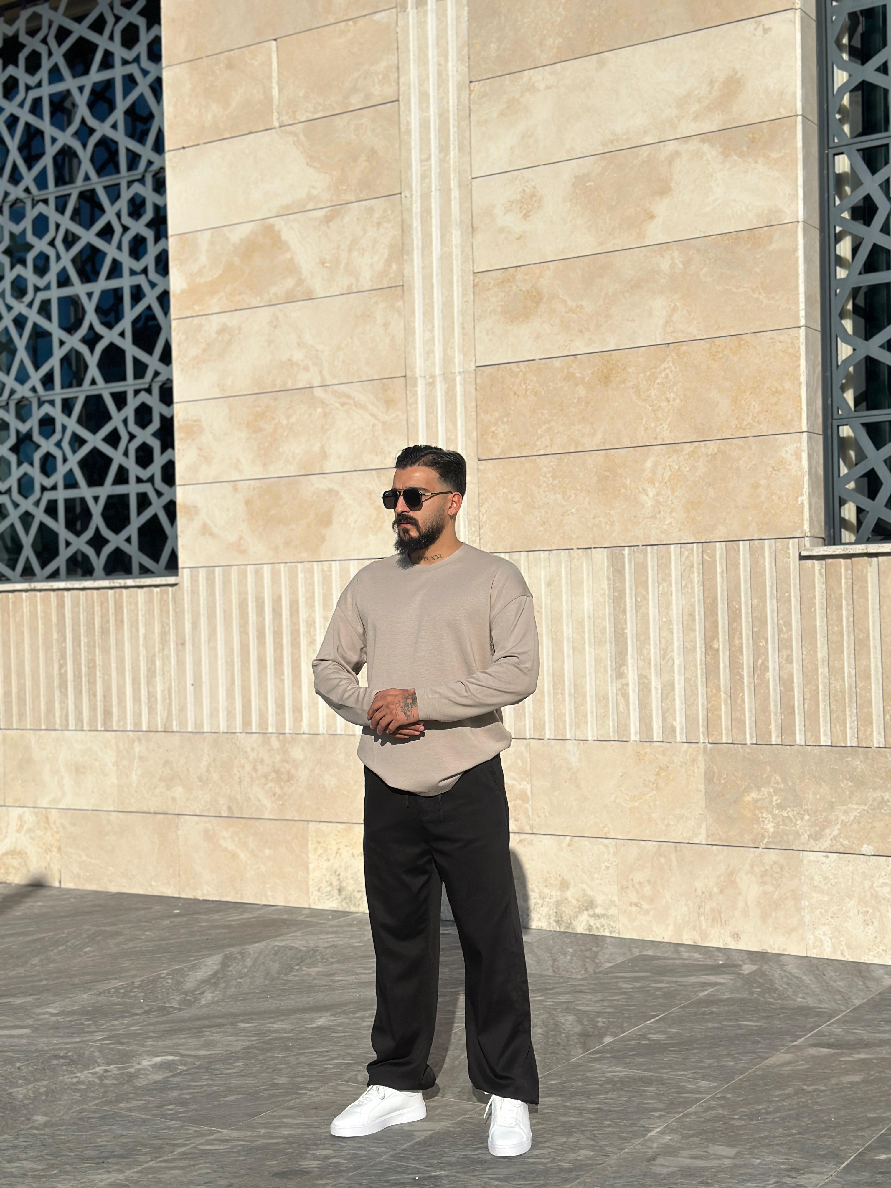 Oysho Kumaş Oversize Sweatshirt - Krem