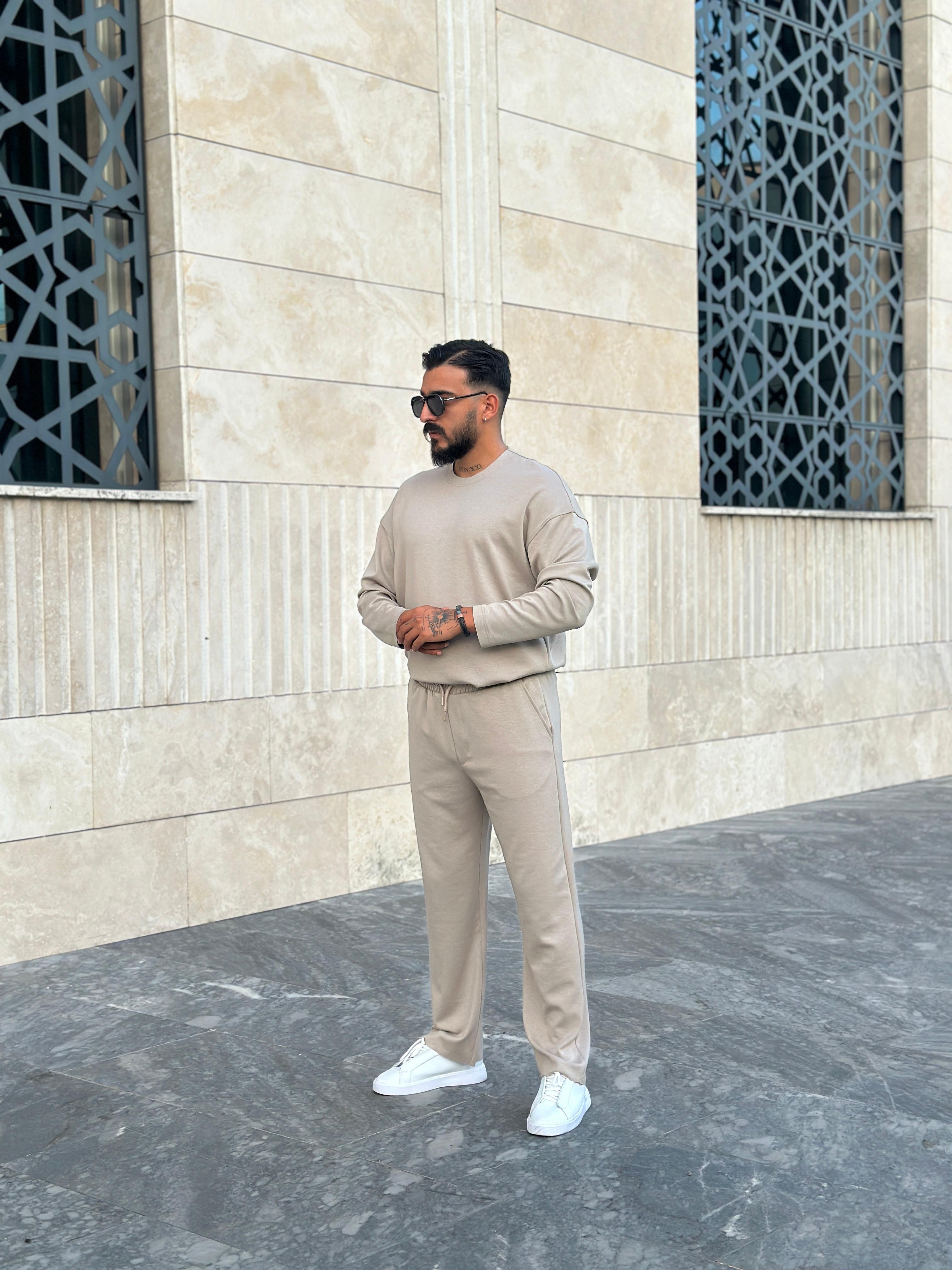 Oysho Kumaş Oversize Takım - Krem