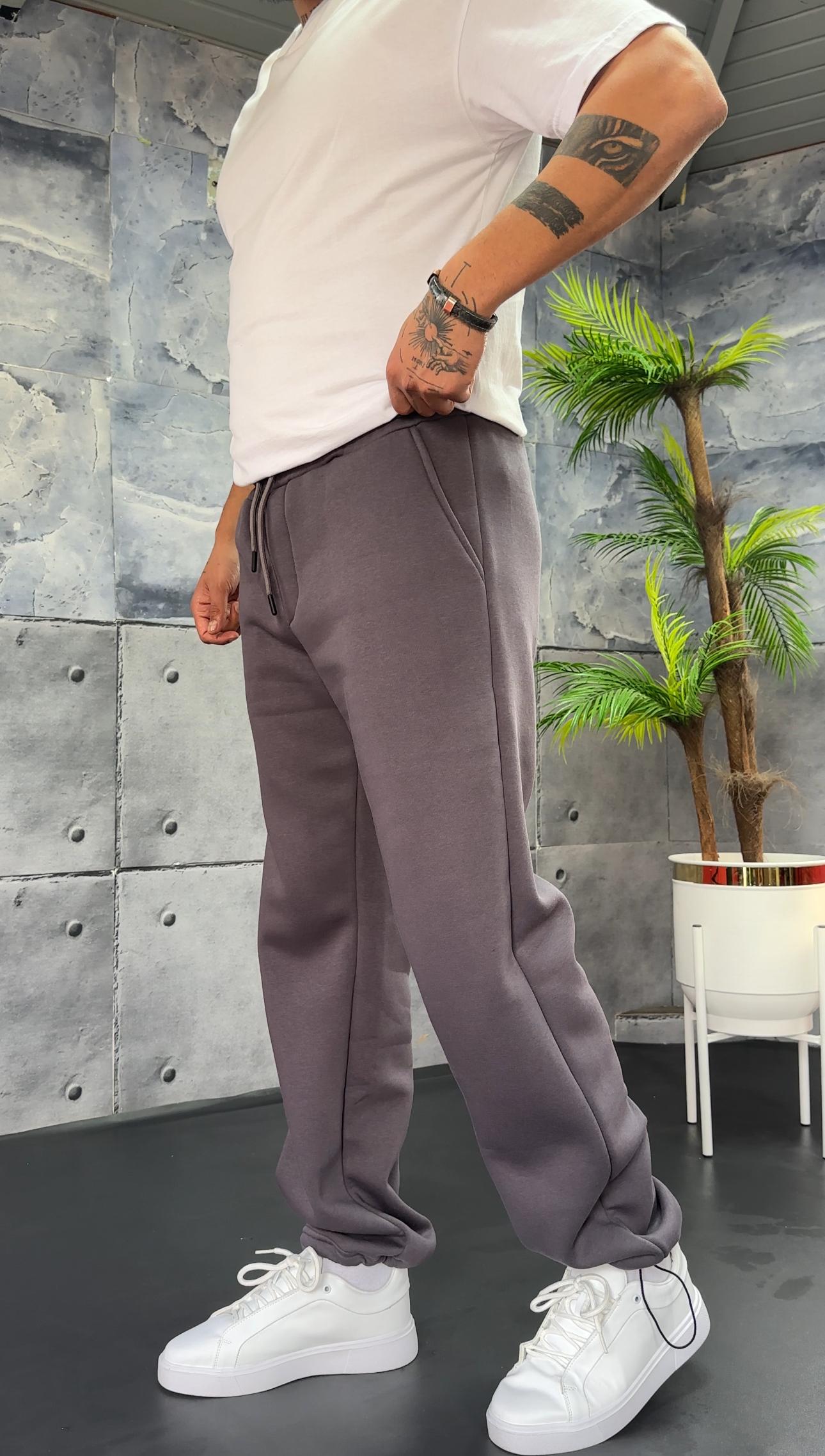 Üç İplik Şardonlu Stoper Paça Baggy Eşofman