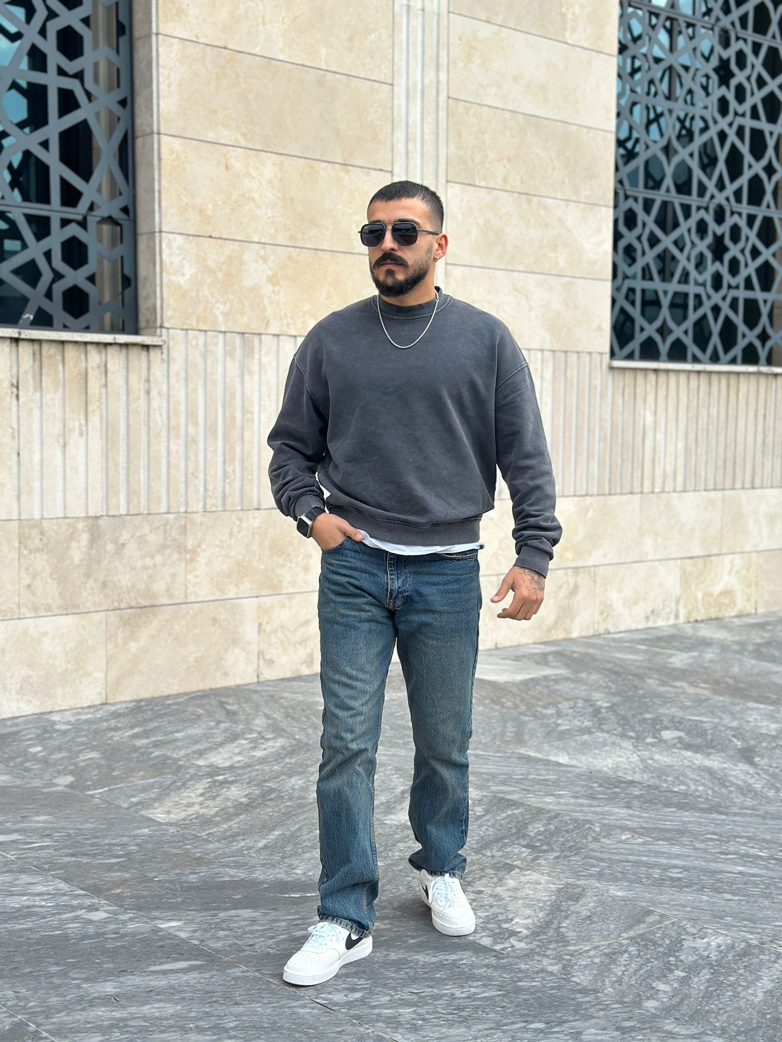 Yıkamalı Üç iplik Sweatshirt