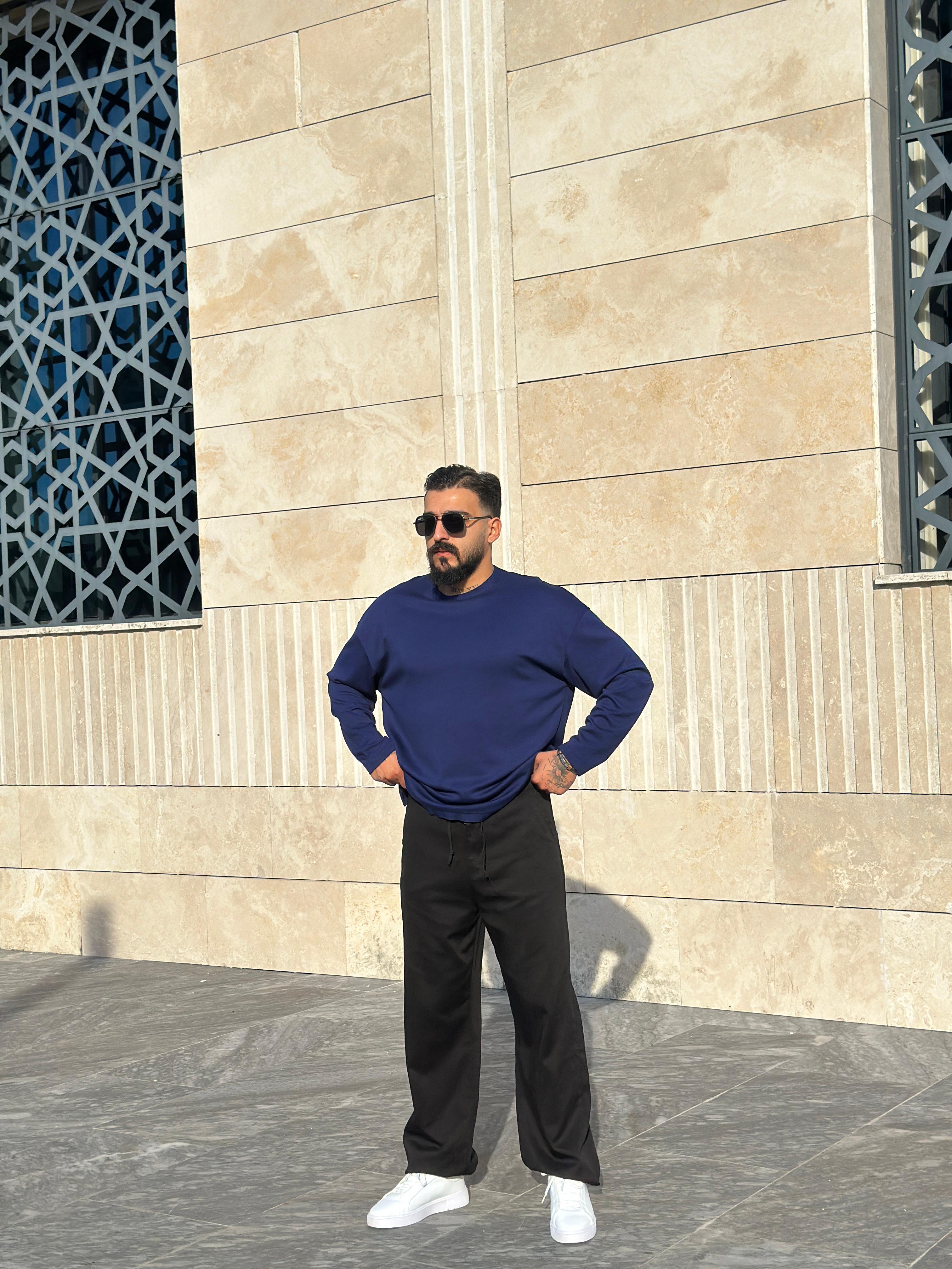 Oysho Kumaş Oversize Sweatshirt - Lacivert