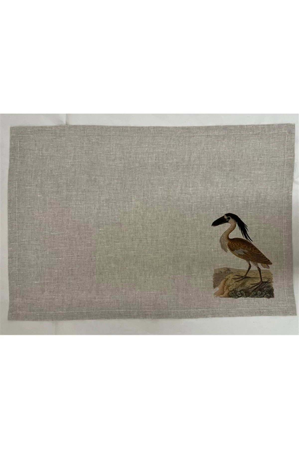 Monot 6'lı Kuş Desenli Keten Amerikan Servis