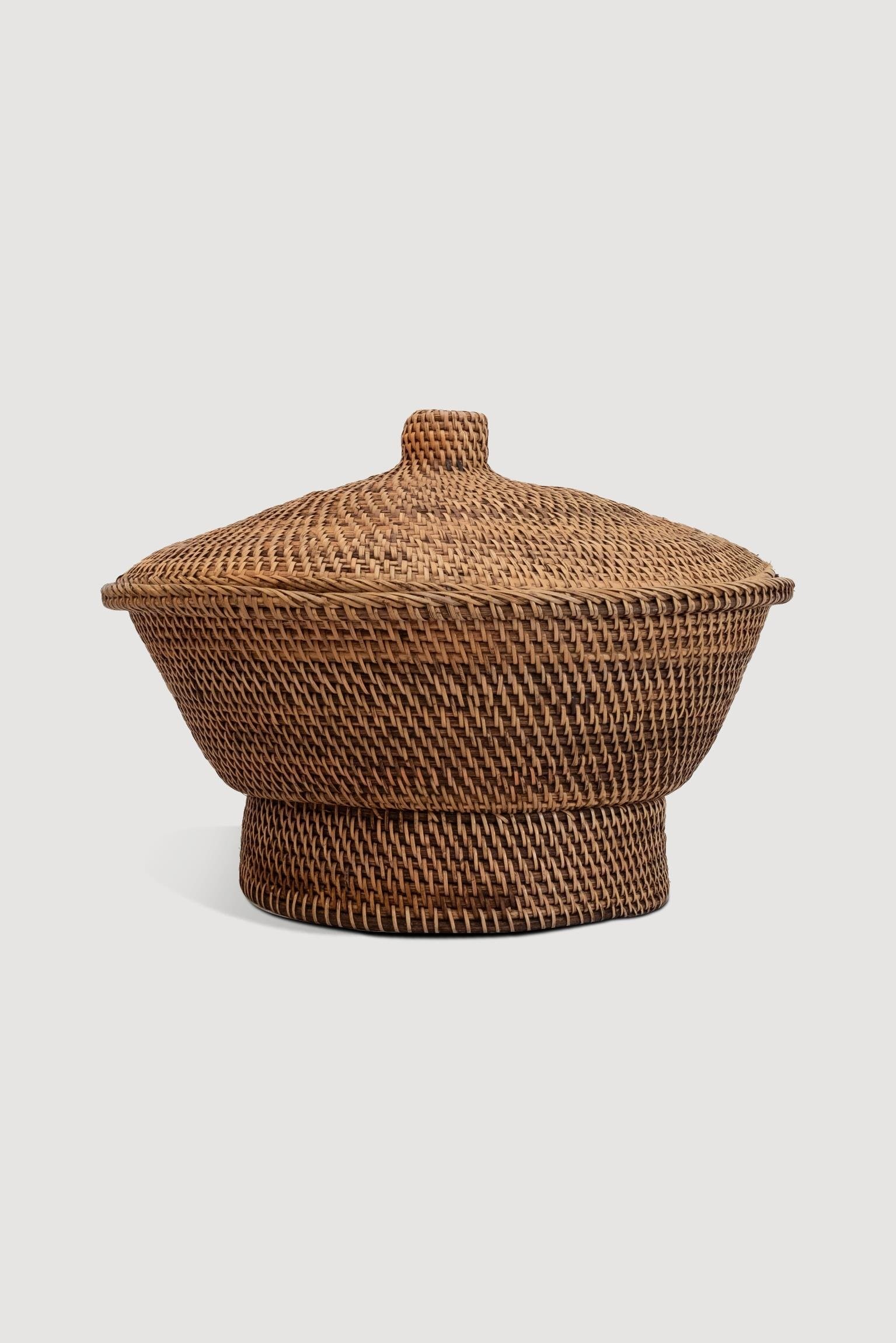Kapaklı Rattan Sepet