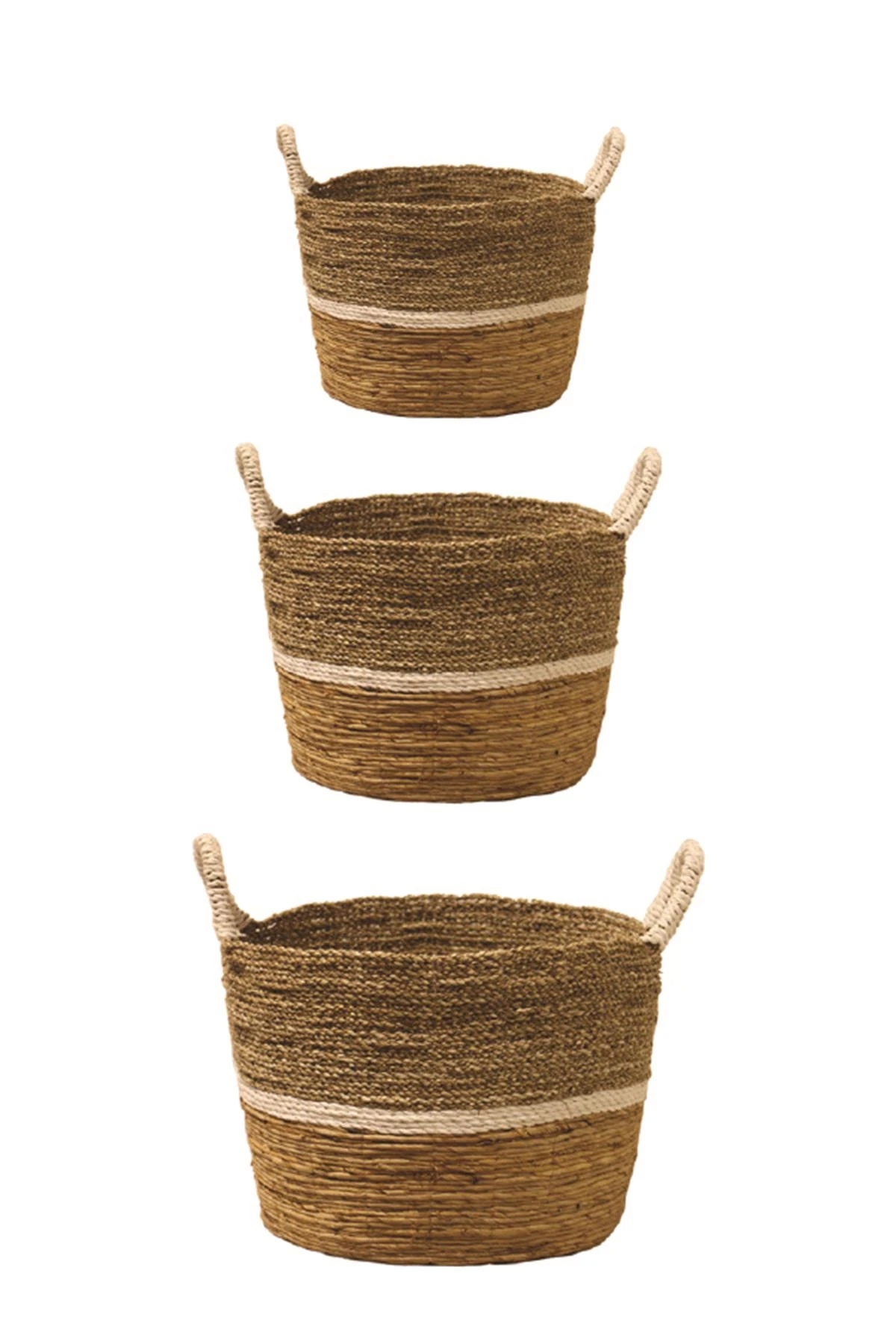 Beyaz Kulplu Sepet Büyük