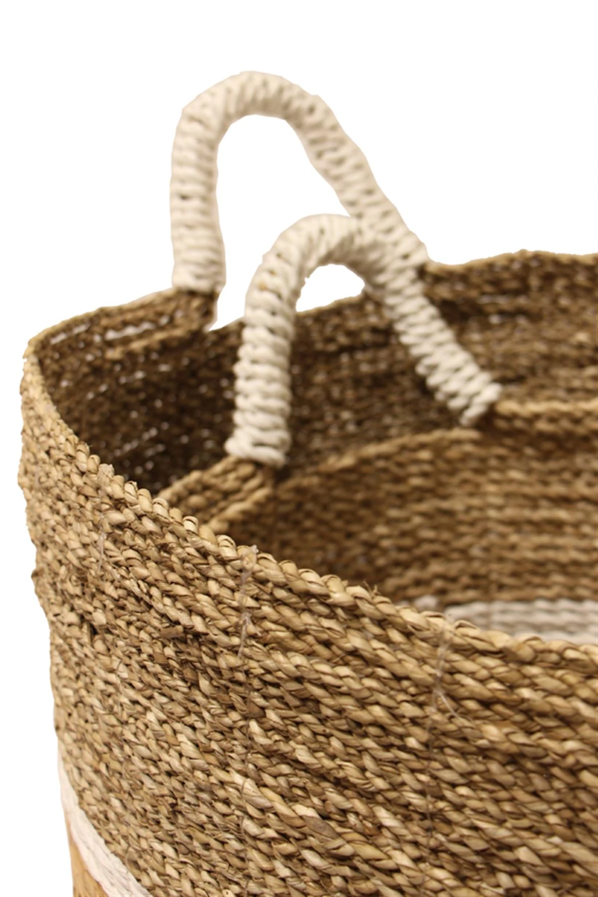 Beyaz Kulplu Sepet Büyük