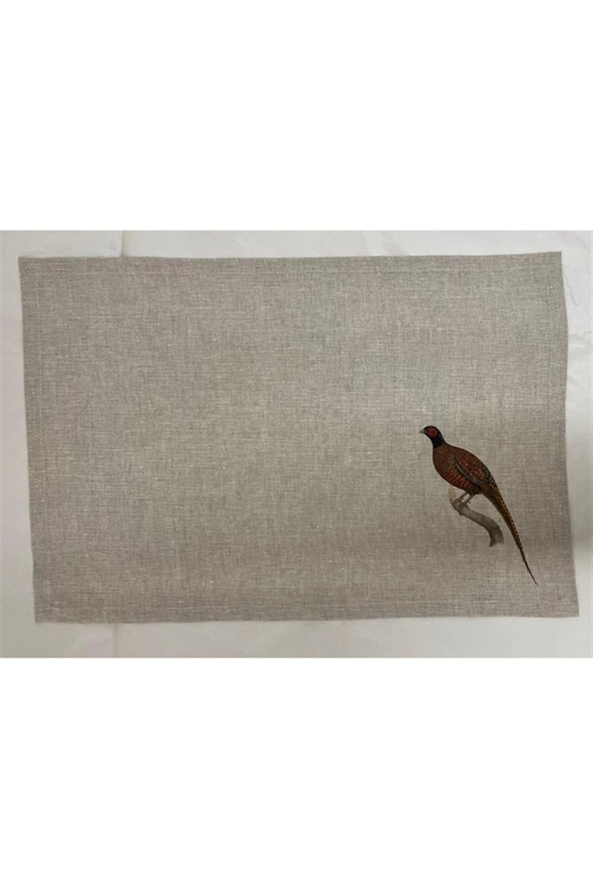 Monot 6'lı Kuş Desenli Keten Amerikan Servis