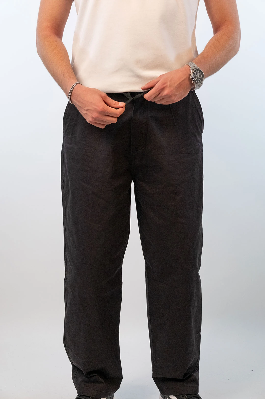 Yıkamalı Gabardin Baggy Pantolon