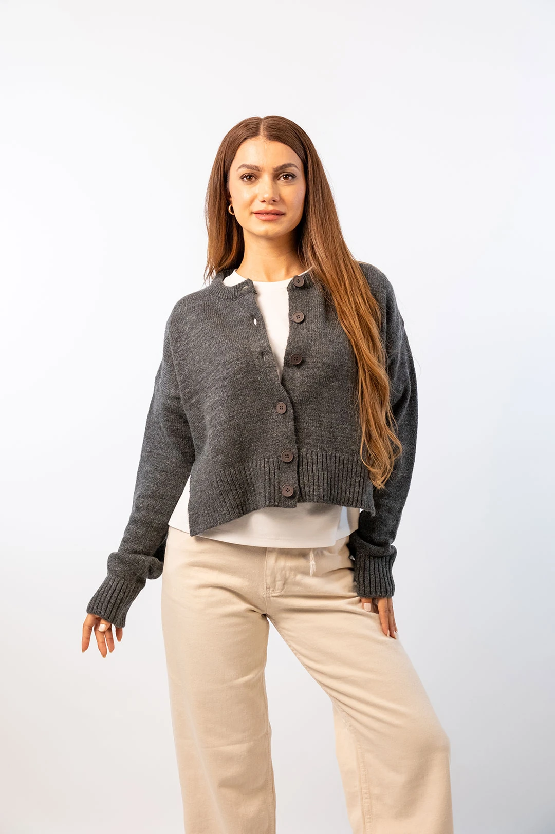 Gri Yumuşak Dokulu Hırka