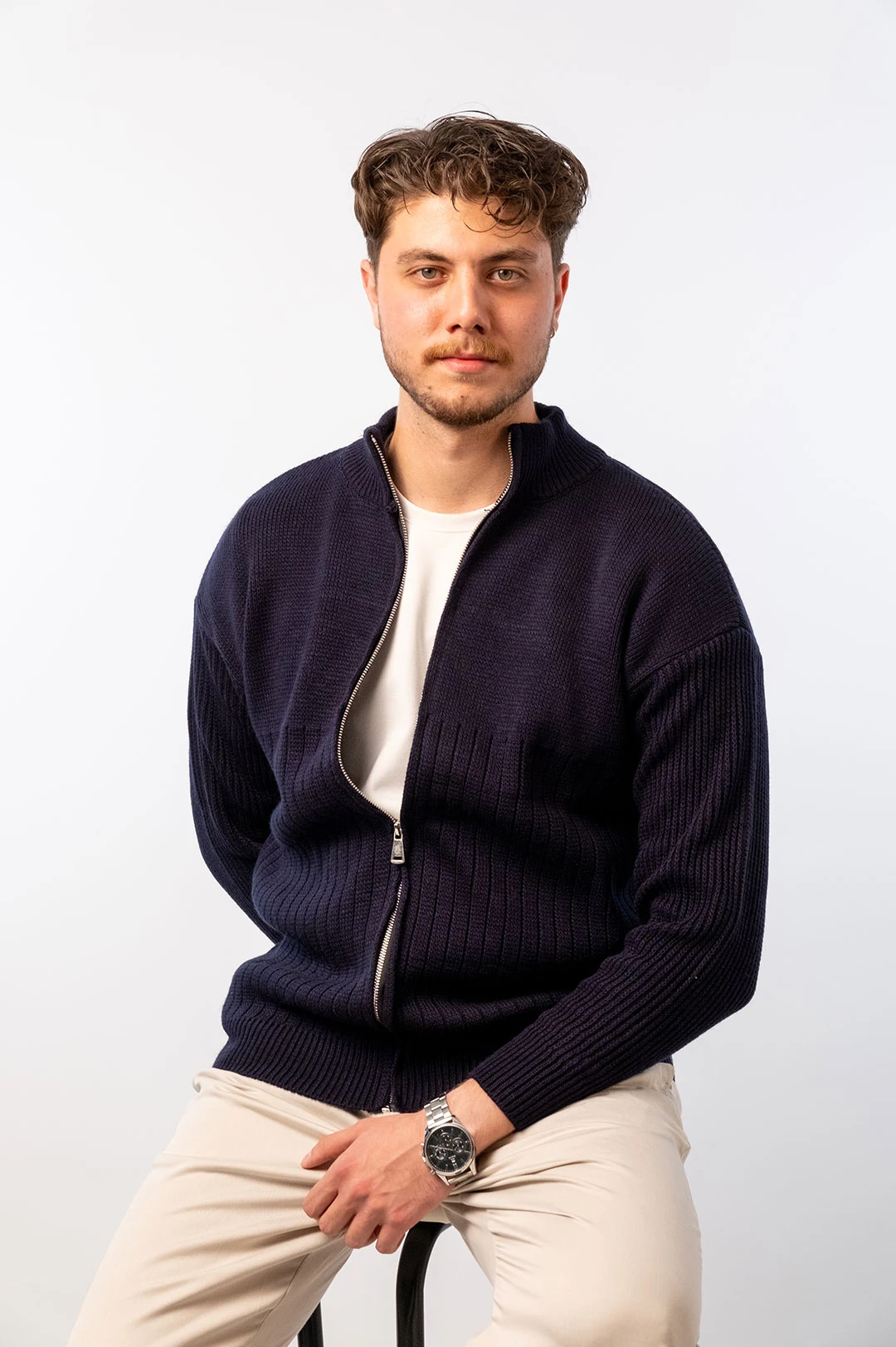 Pamuk Lacivert Örgü Ceket