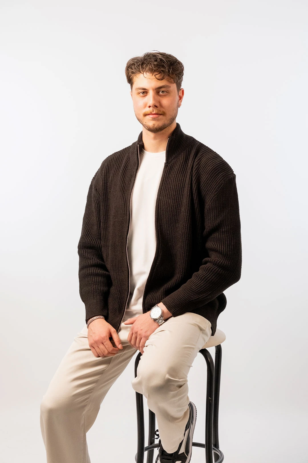 Pamuk Siyah Örgü Ceket