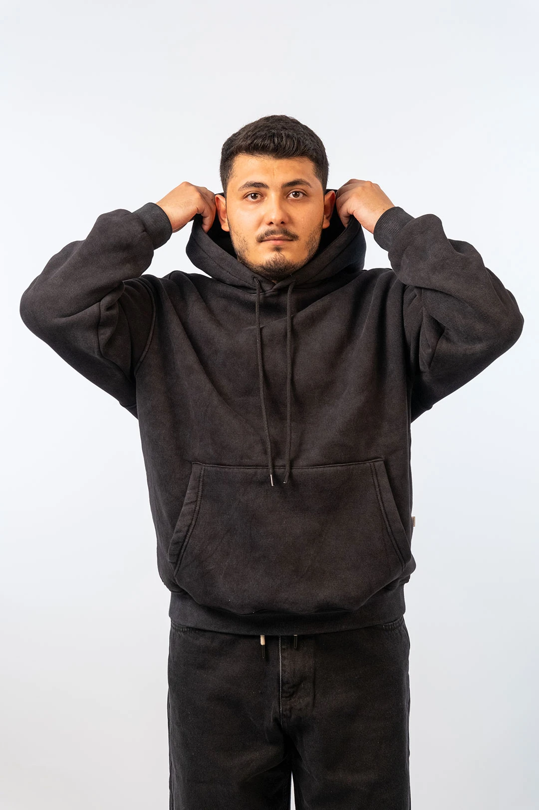 Yıkamalı Kapüşonlu Oversize Sweatshirt