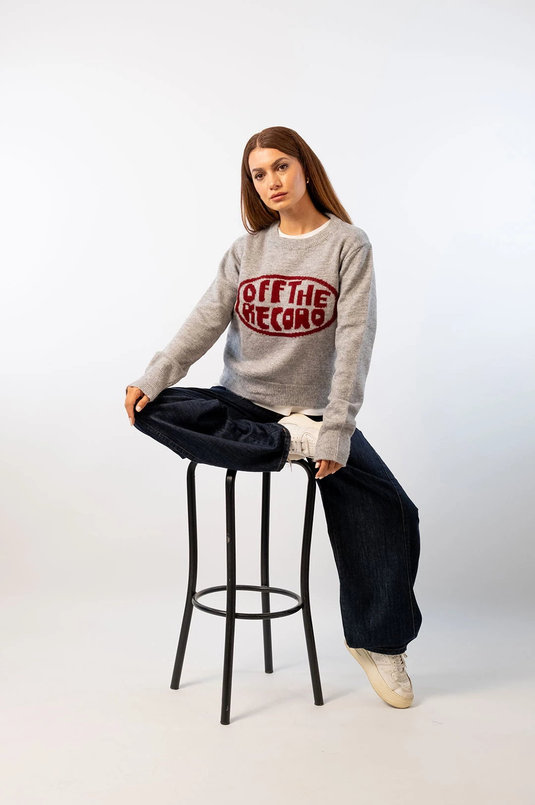 Off The Record Yazılı Bisiklet Yaka Triko Kazak