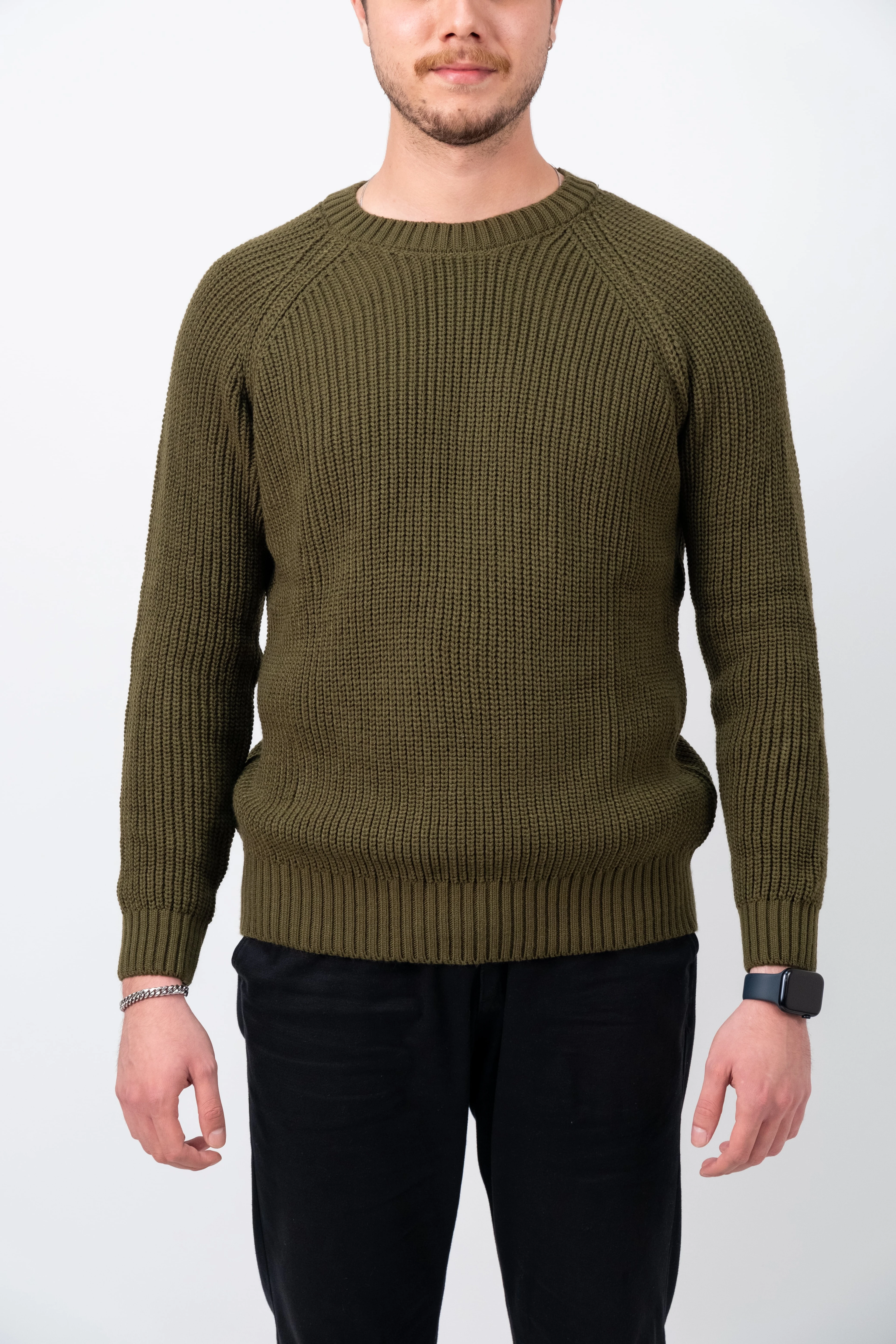 Pamuk Haki Örgü Kazak