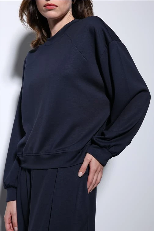 Basic Lacivert Sweatshirt