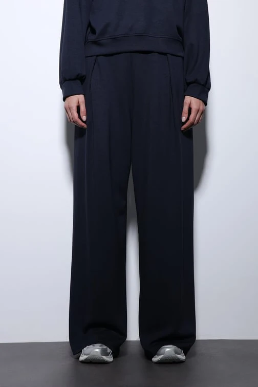 Lacivert Geniş Paça Relaxed Eşofman Altı